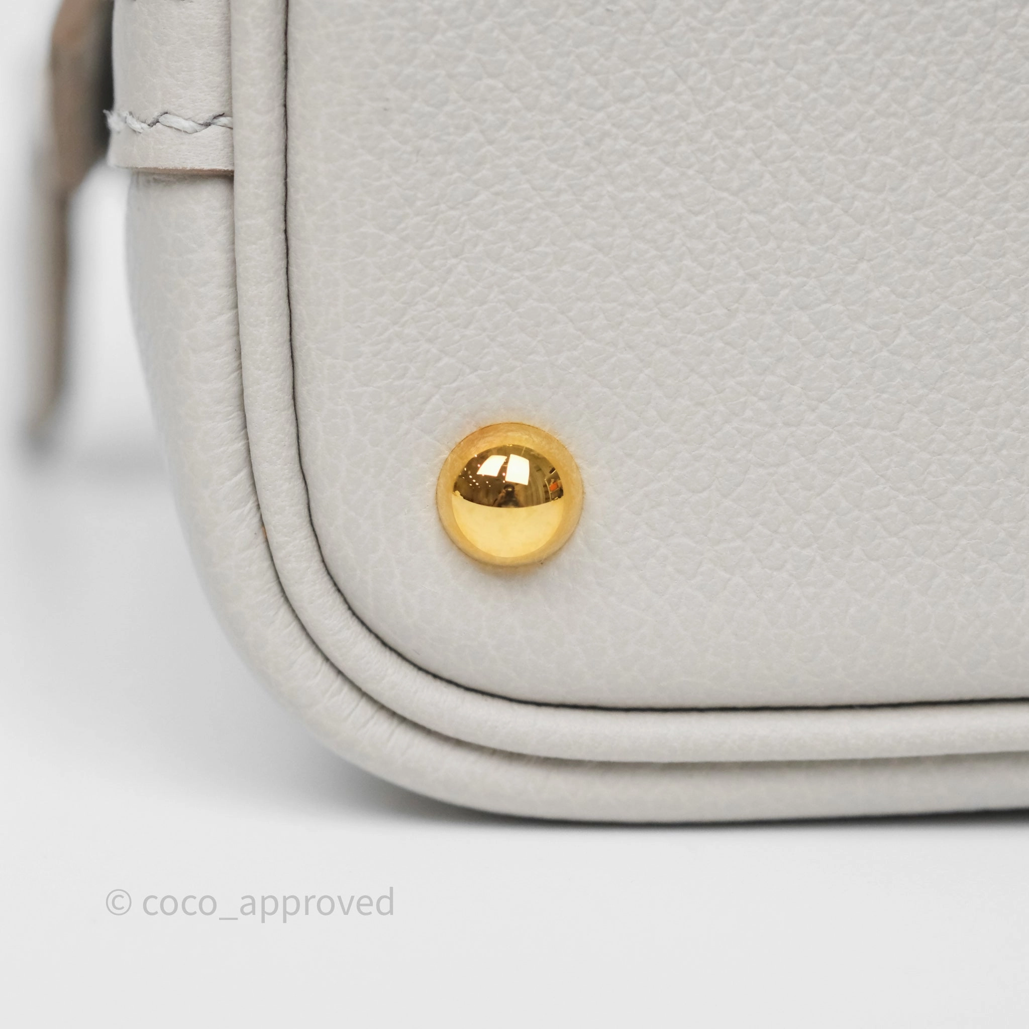 Herms Bolide Mini 1923 Gris Perle 80 Evercolor Gold Hardware