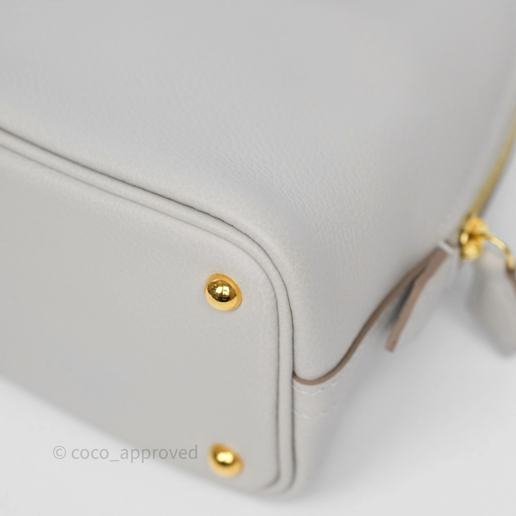 Herms Bolide Mini 1923 Gris Perle 80 Evercolor Gold Hardware