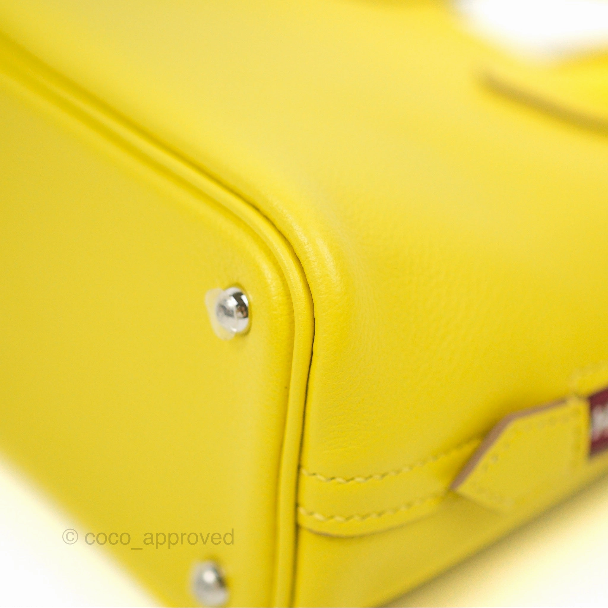 Herms Bolide Mini 1923 Lime/Rouge H Evercolor Palladium Hardware