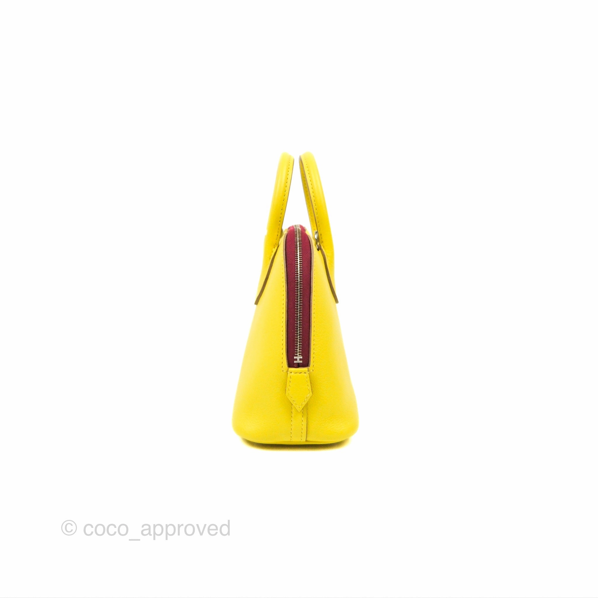 Herms Bolide Mini 1923 Lime/Rouge H Evercolor Palladium Hardware