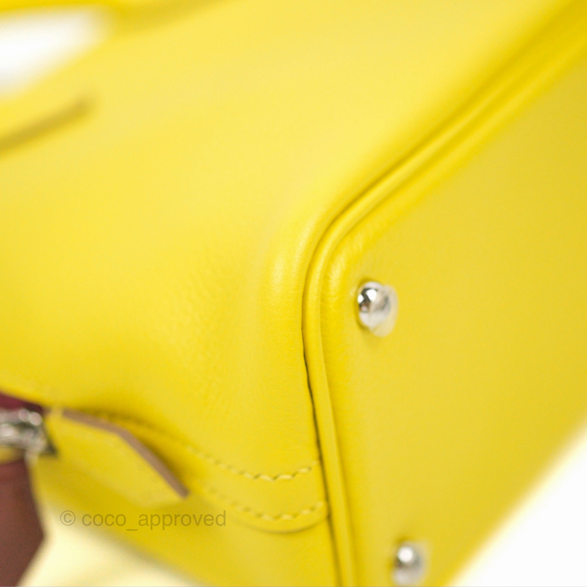 Herms Bolide Mini 1923 Lime/Rouge H Evercolor Palladium Hardware