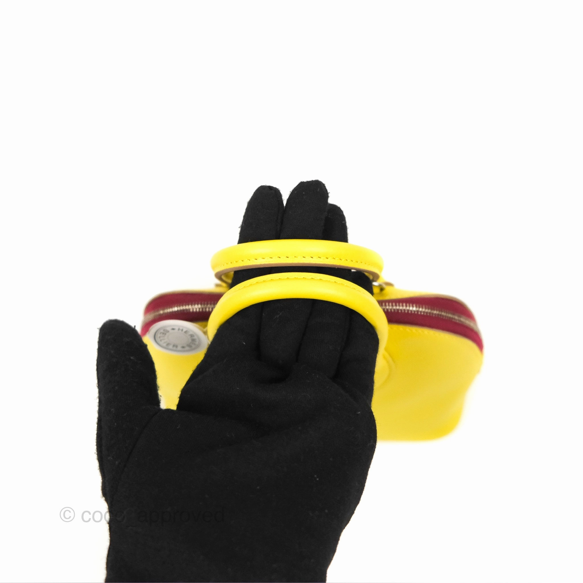 Herms Bolide Mini 1923 Lime/Rouge H Evercolor Palladium Hardware