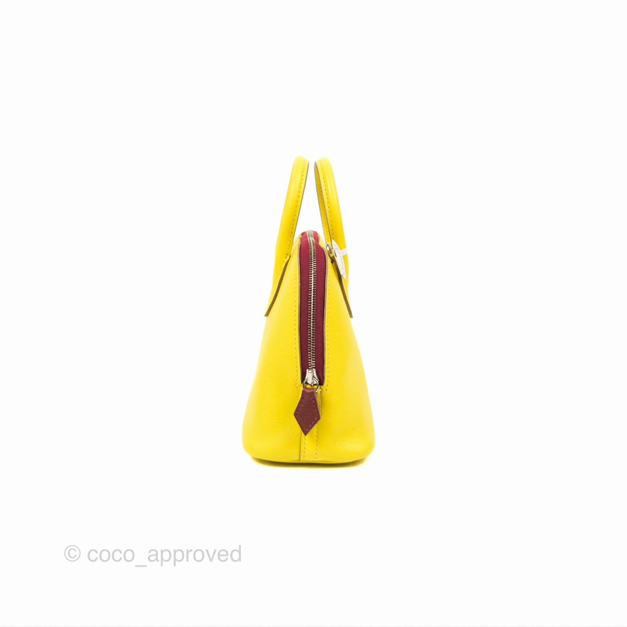 Herms Bolide Mini 1923 Lime/Rouge H Evercolor Palladium Hardware