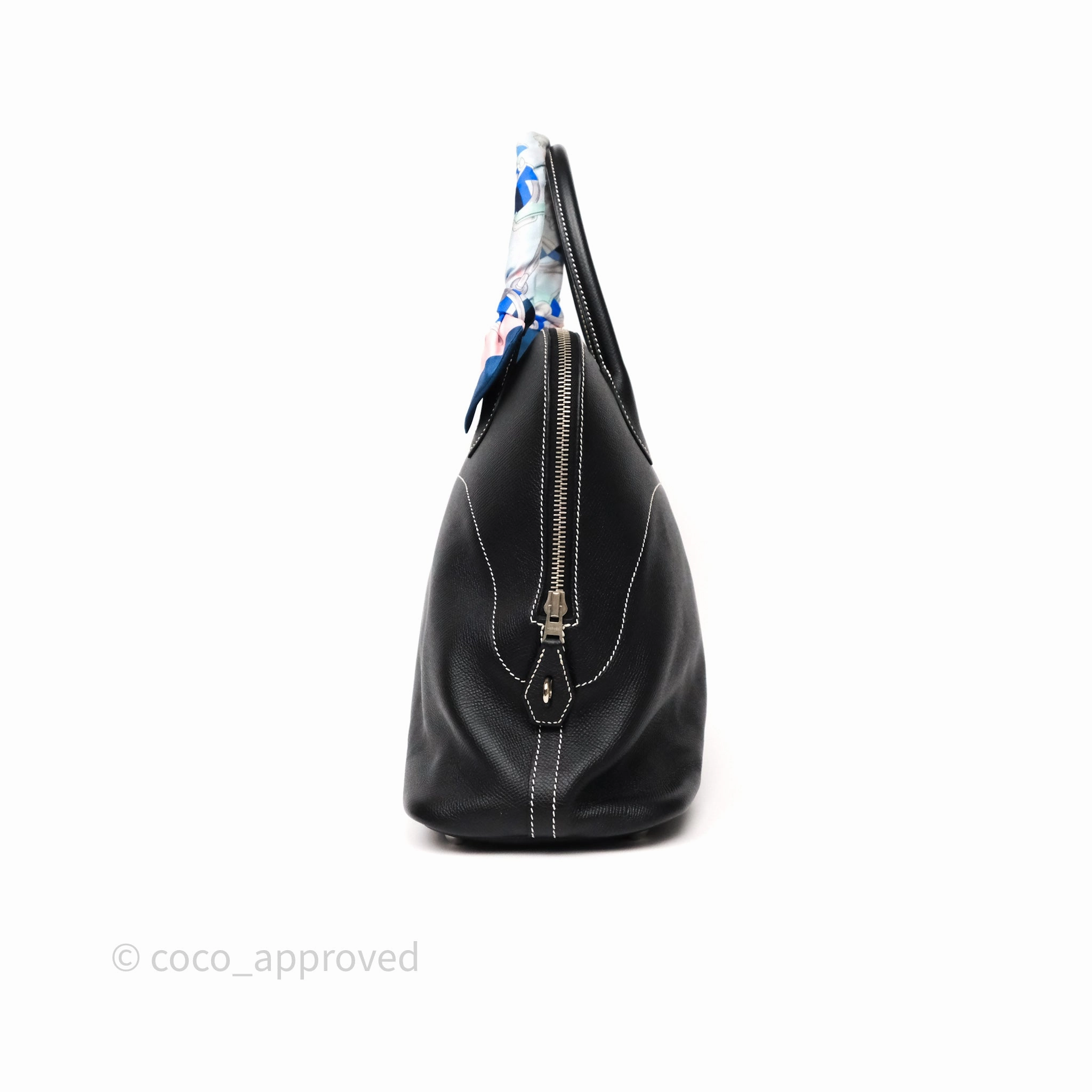 Herms Bolide Relax 35 Black Noir 89 Epsom Palladium Hardware