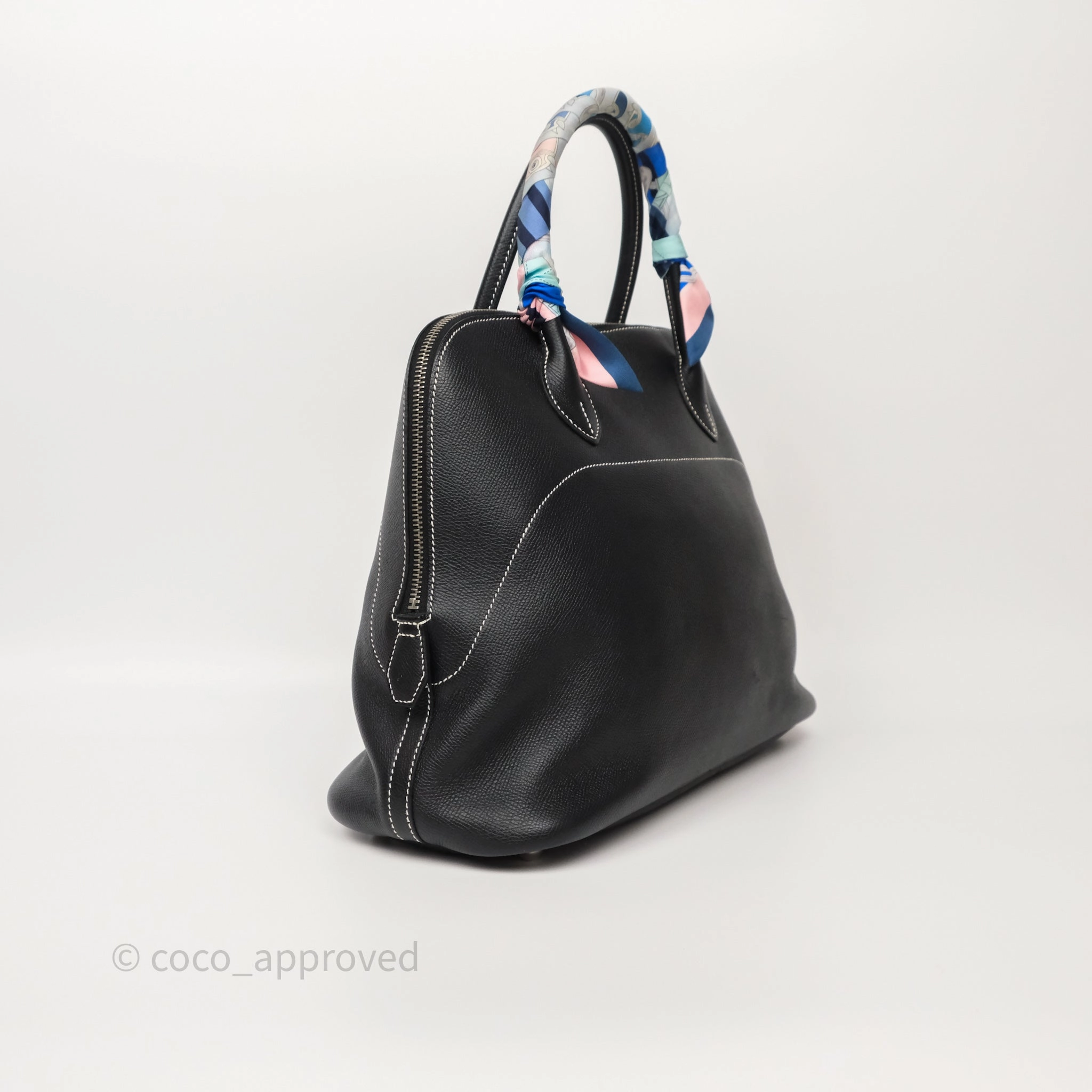 Herms Bolide Relax 35 Black Noir 89 Epsom Palladium Hardware