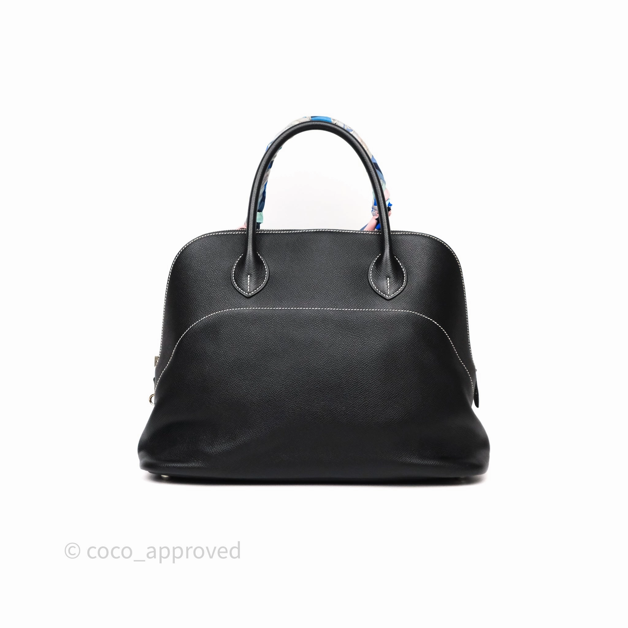 Herms Bolide Relax 35 Black Noir 89 Epsom Palladium Hardware