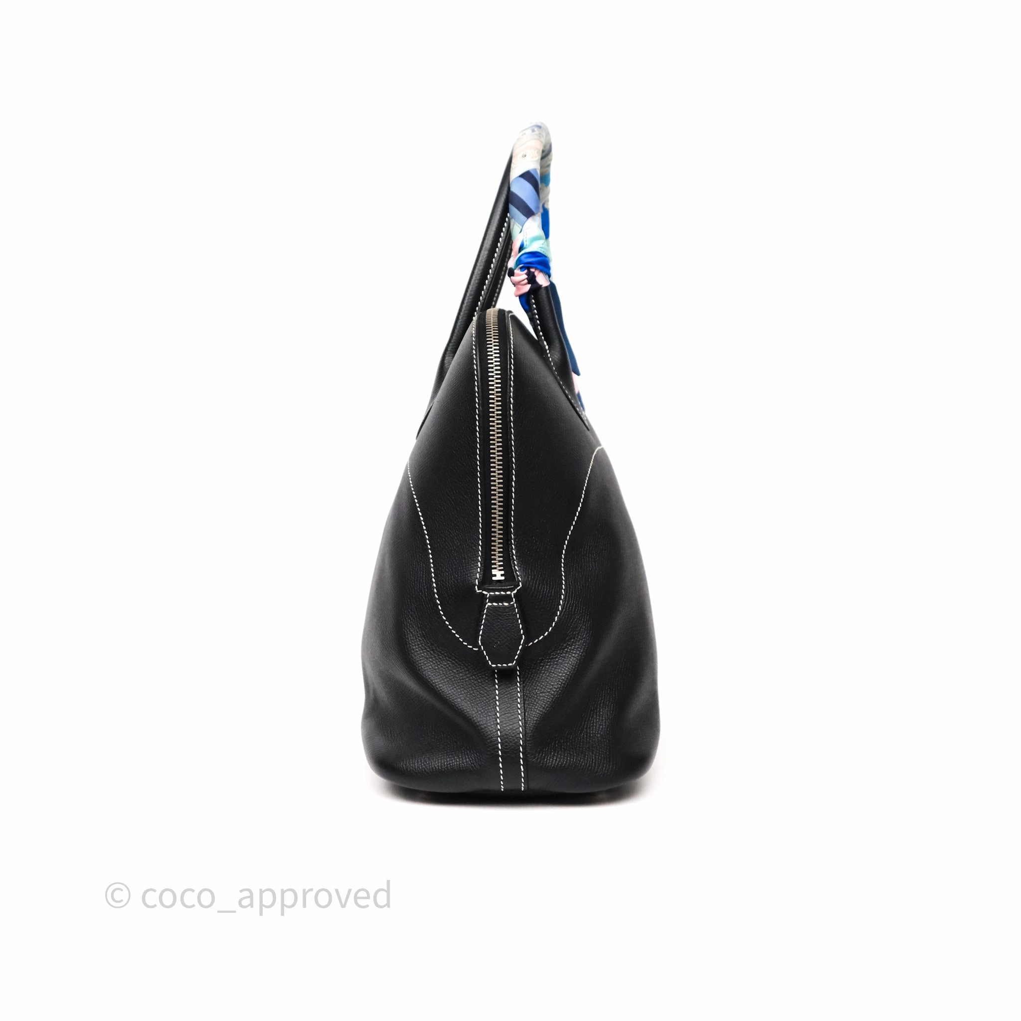 Herms Bolide Relax 35 Black Noir 89 Epsom Palladium Hardware