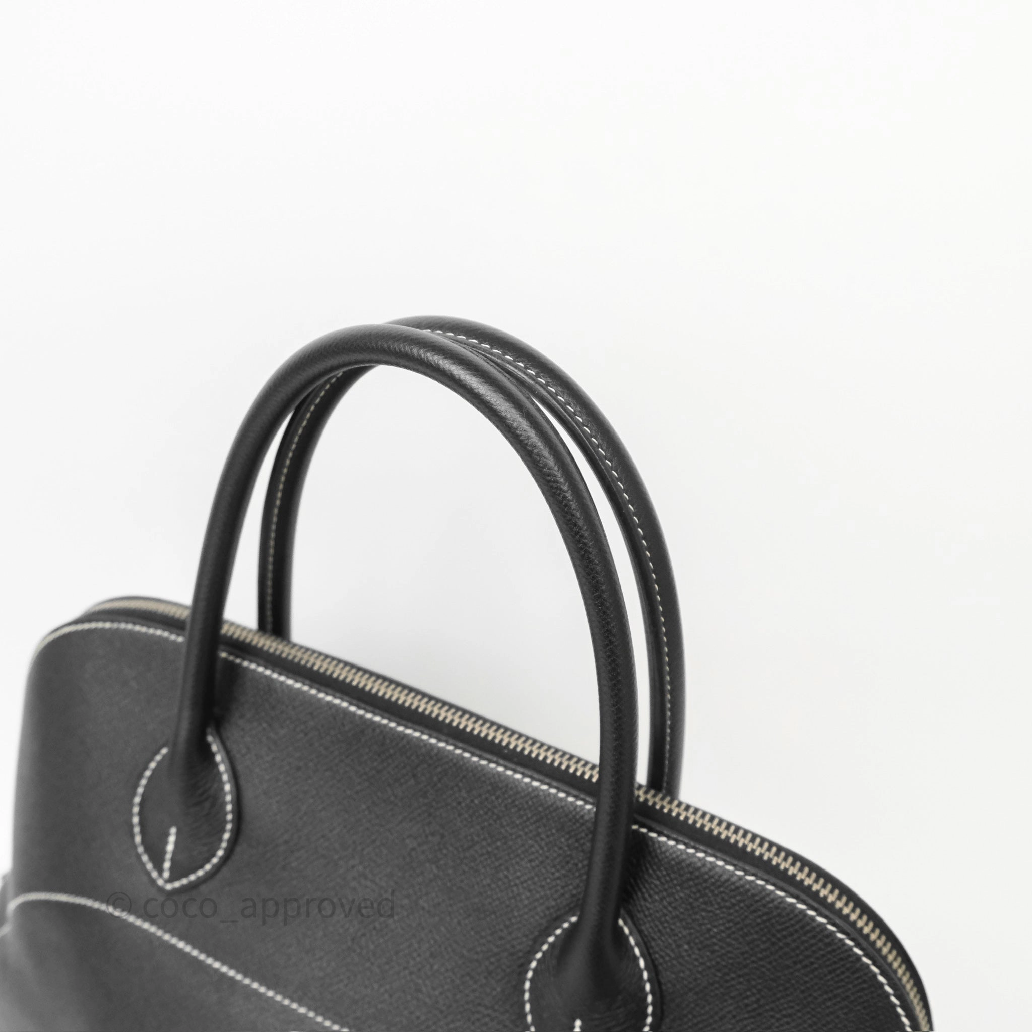 Herms Bolide Relax 35 Black Noir 89 Epsom Palladium Hardware