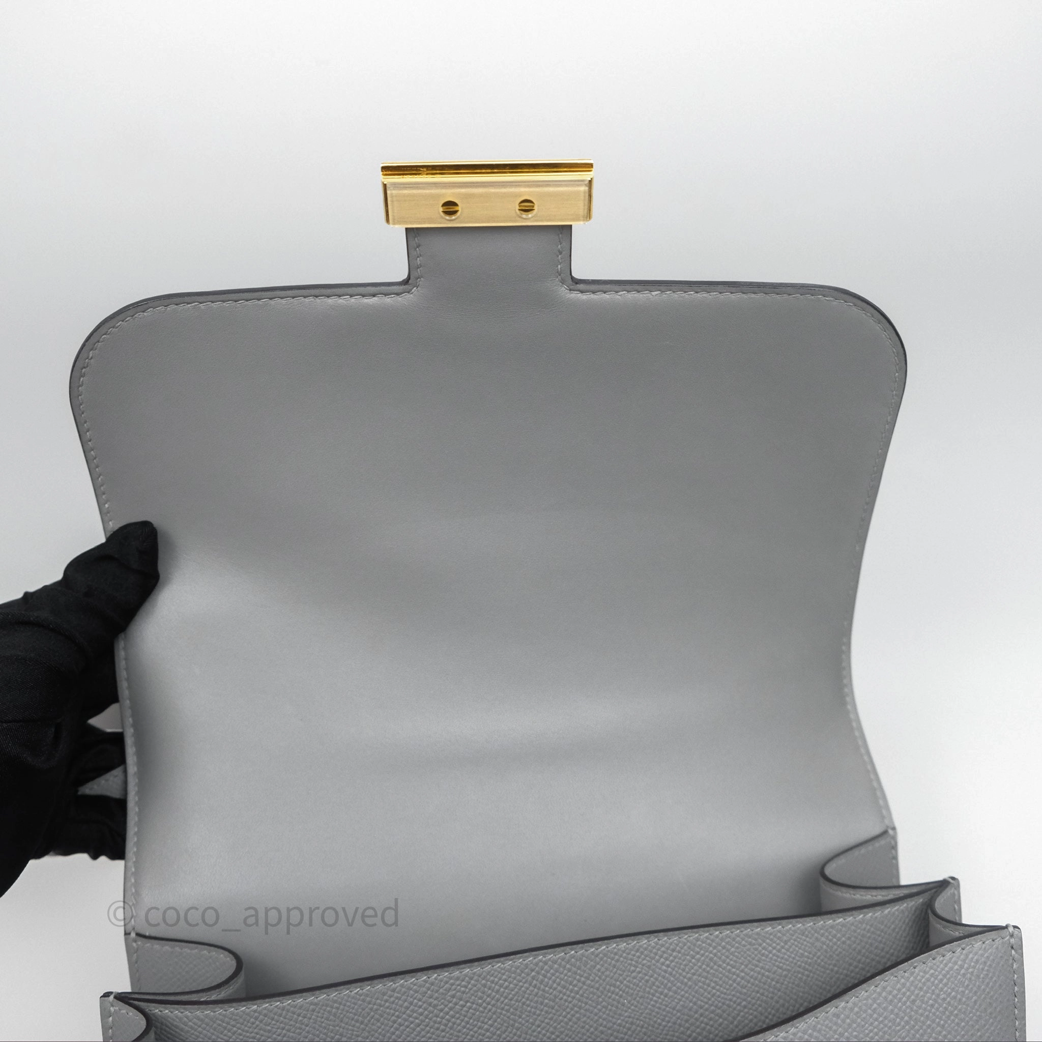 Herms Constance 24 Gris Mouette 4Z Epsom Gold Hardware