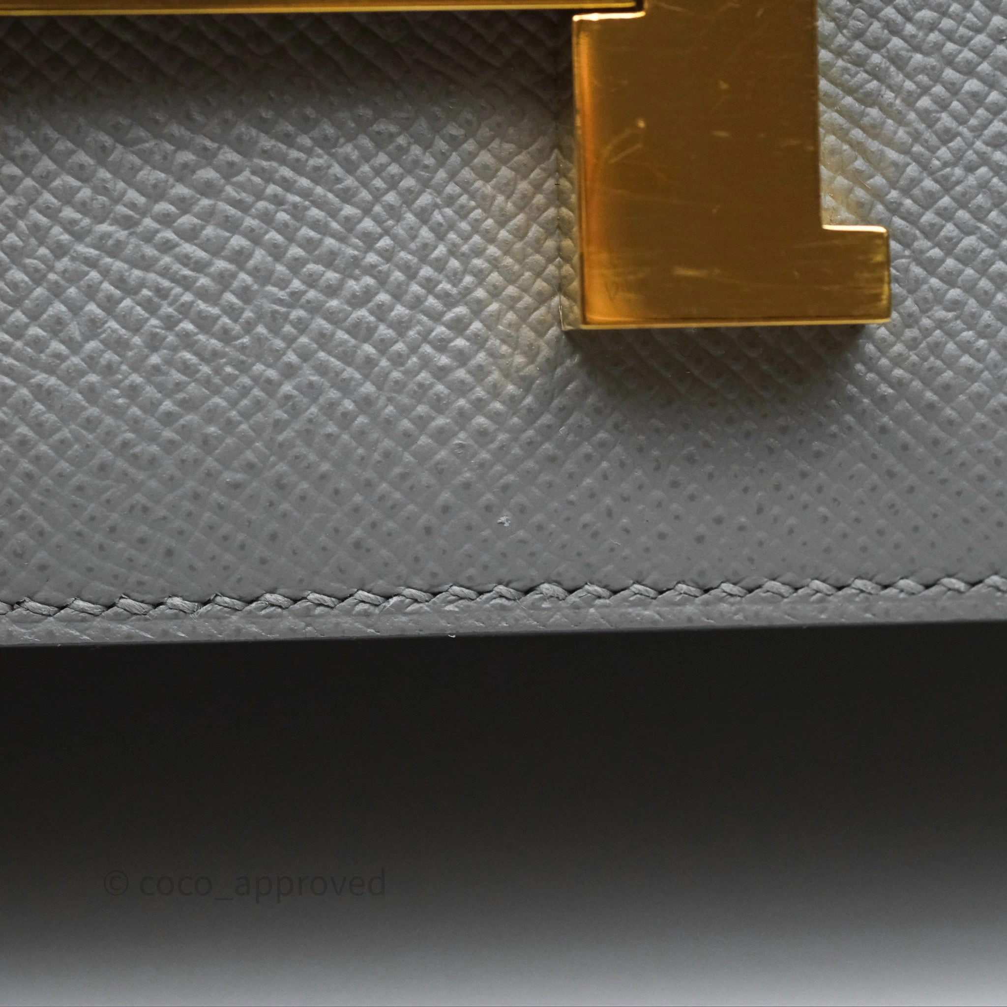 Herms Constance 24 Gris Mouette 4Z Epsom Gold Hardware