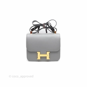 Herms Constance 24 Gris Mouette 4Z Epsom Gold Hardware