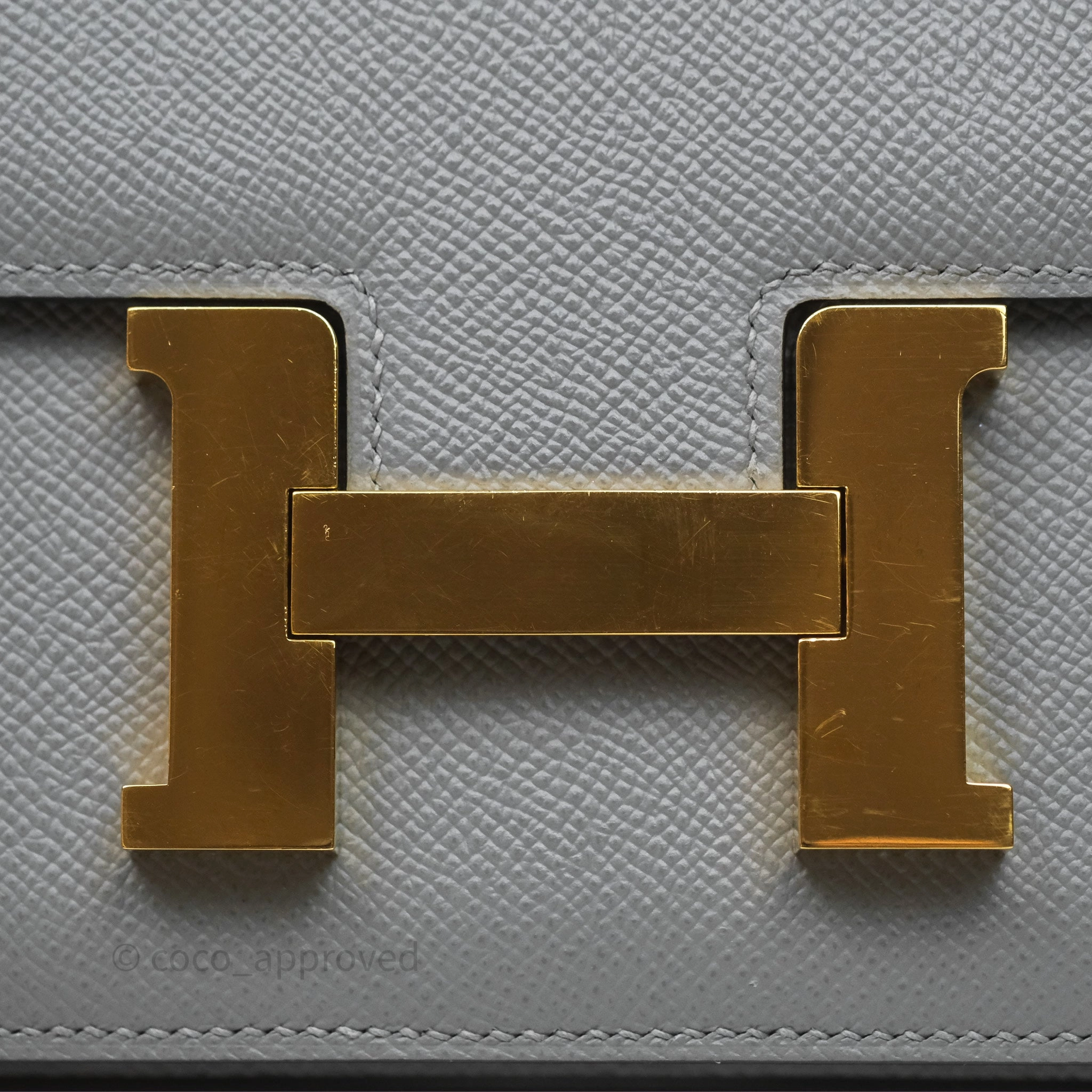 Herms Constance 24 Gris Mouette 4Z Epsom Gold Hardware