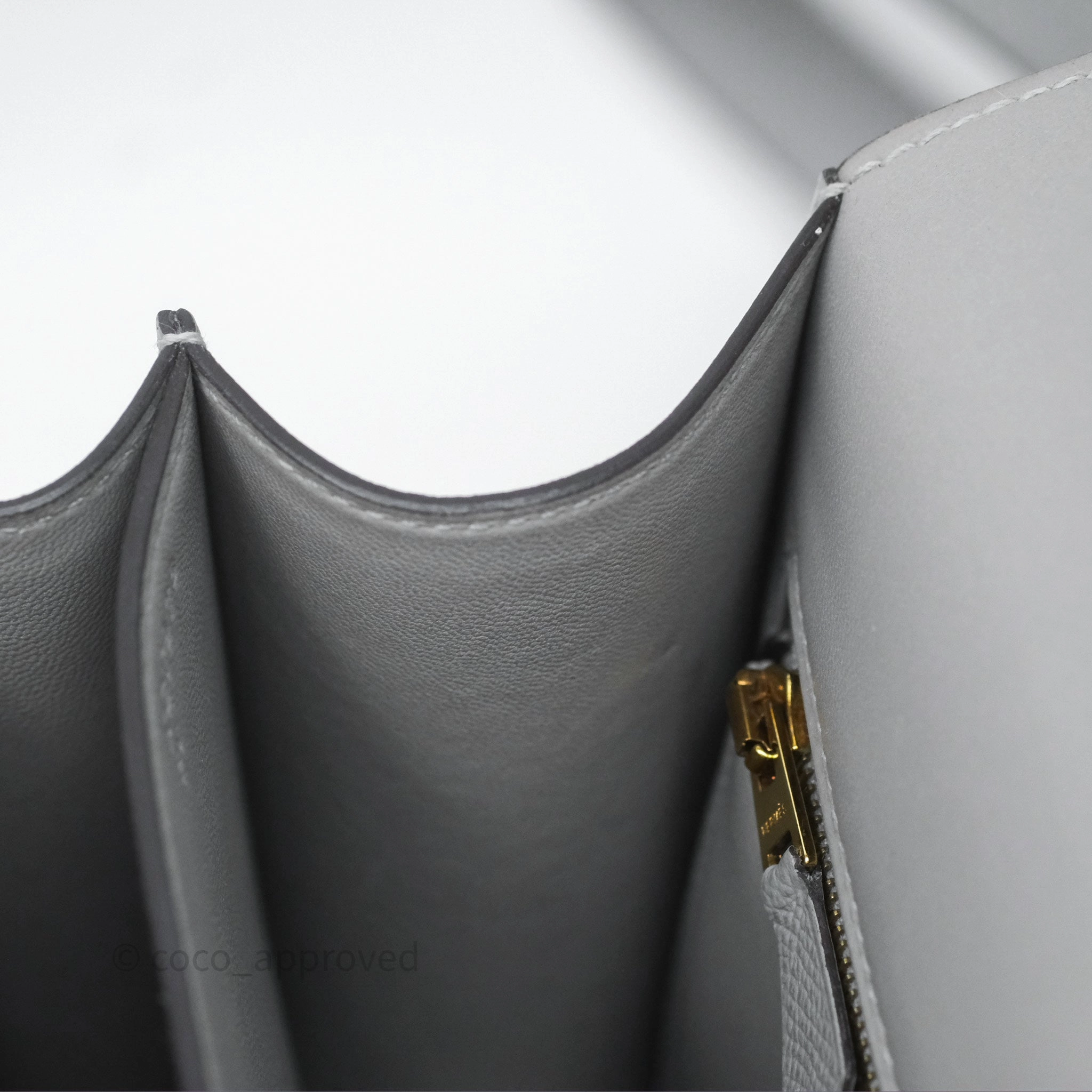 Herms Constance 24 Gris Mouette 4Z Epsom Gold Hardware