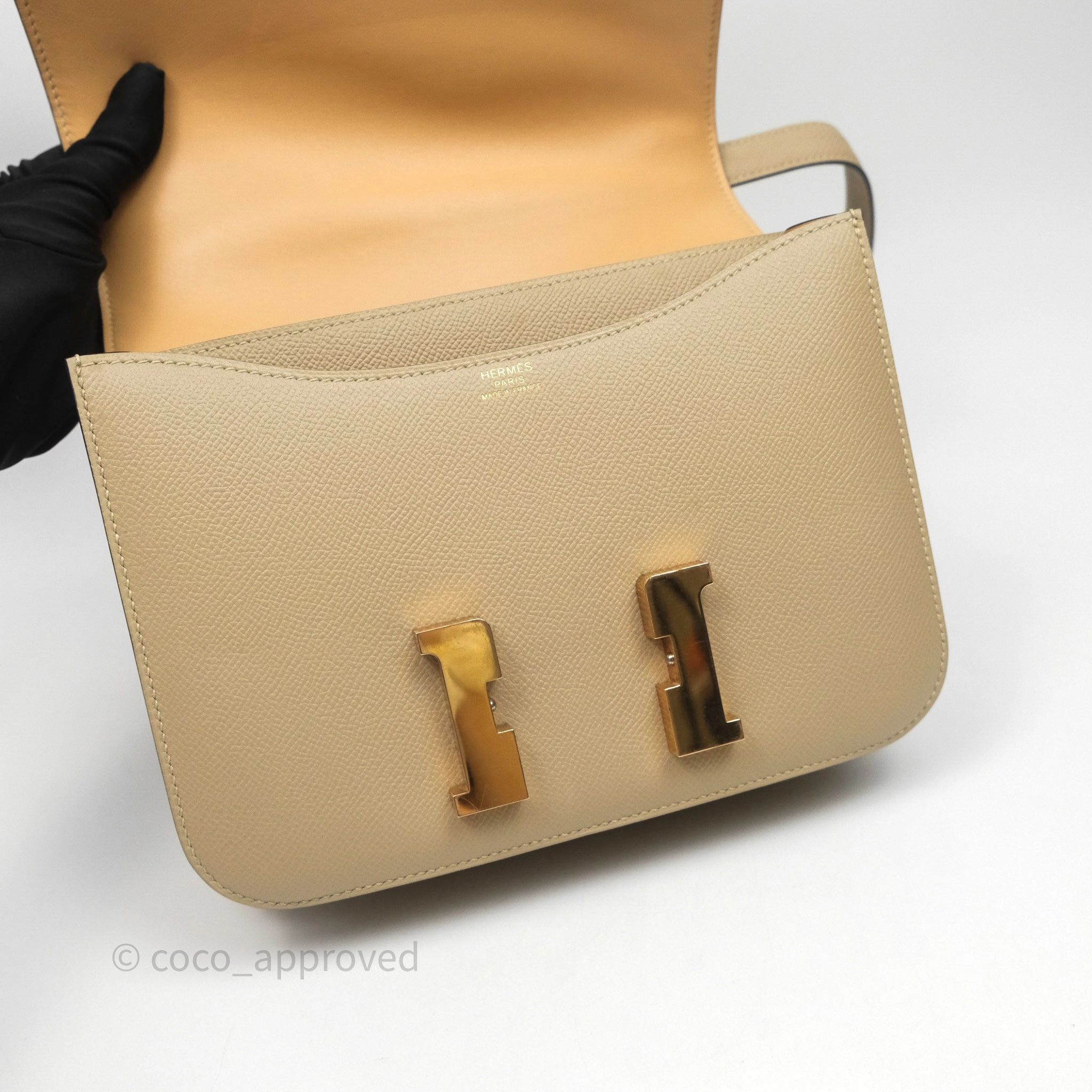 Herms Constance 24 Trench S2/ Naturel 27 Epsom Gold Hardware