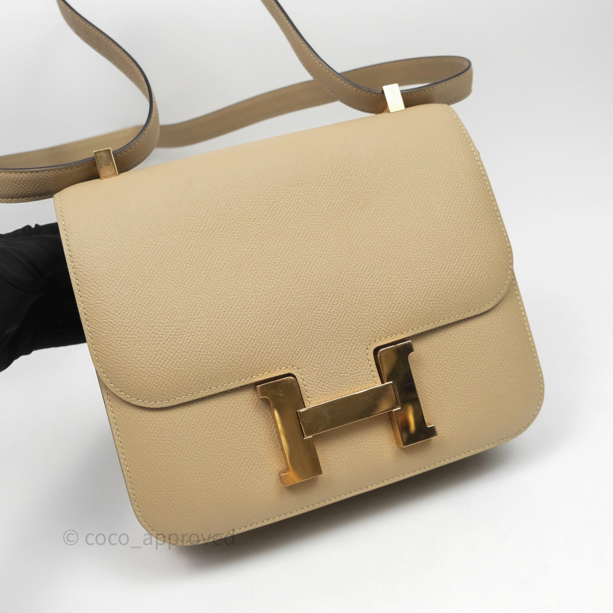 Herms Constance 24 Trench S2/ Naturel 27 Epsom Gold Hardware