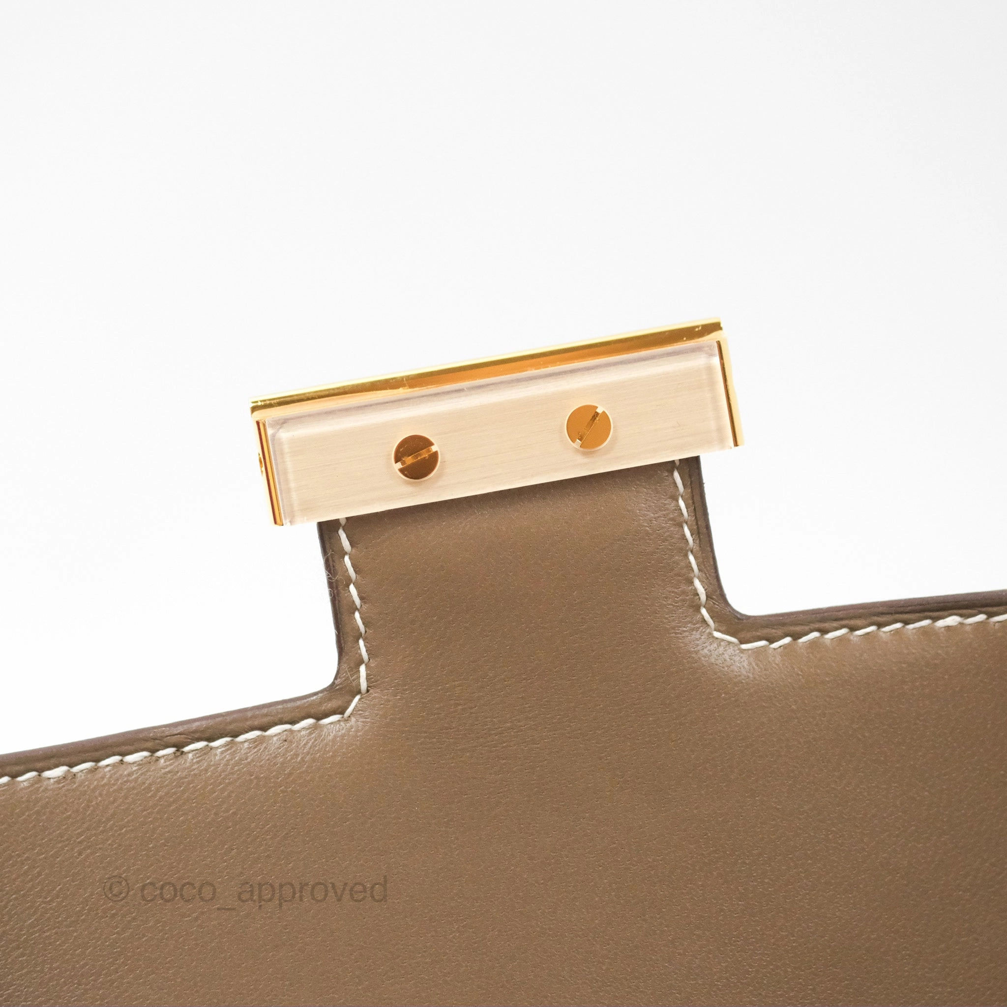 Herms Constance 24 with Mirror Etoupe Epsom Gold Hardware