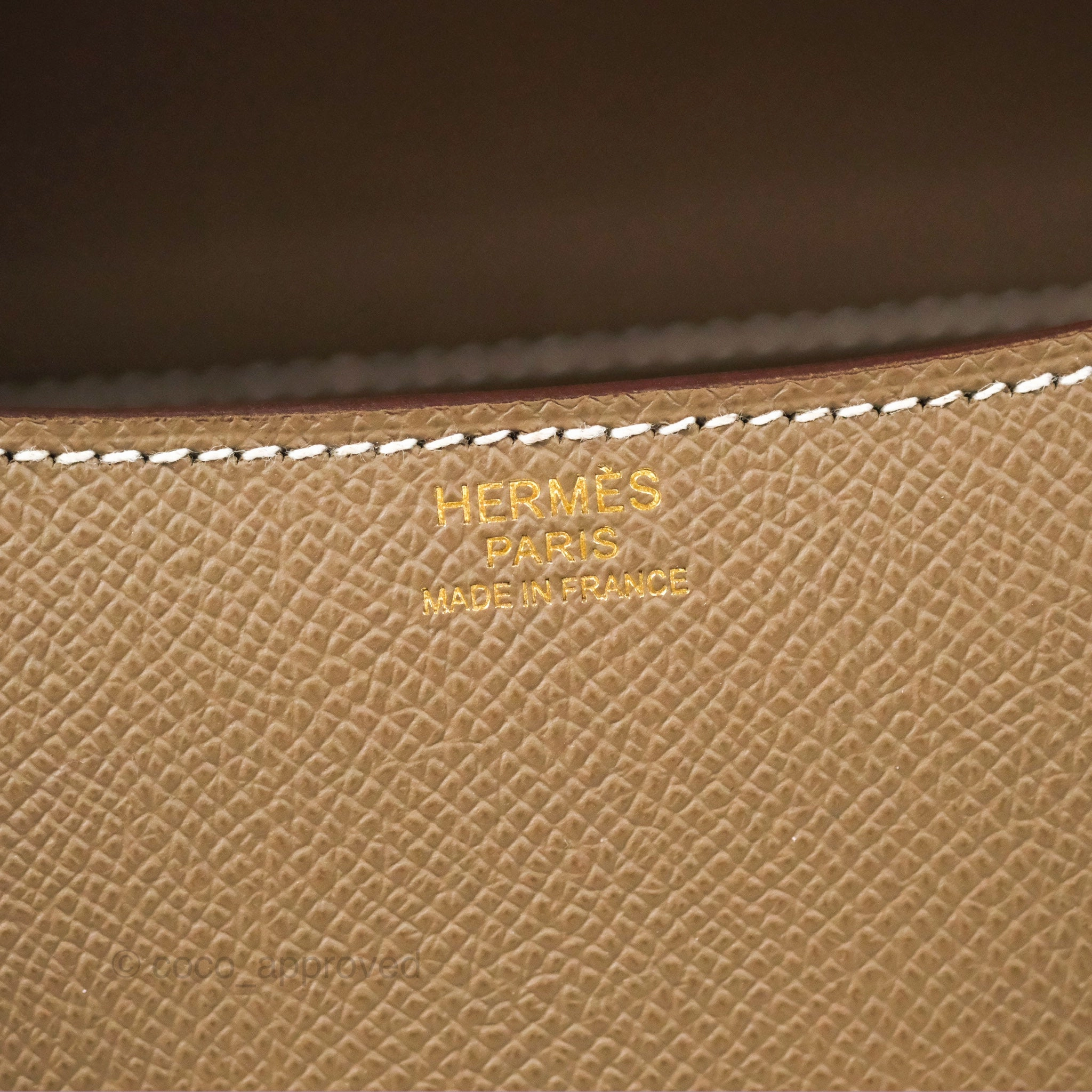Herms Constance 24 with Mirror Etoupe Epsom Gold Hardware