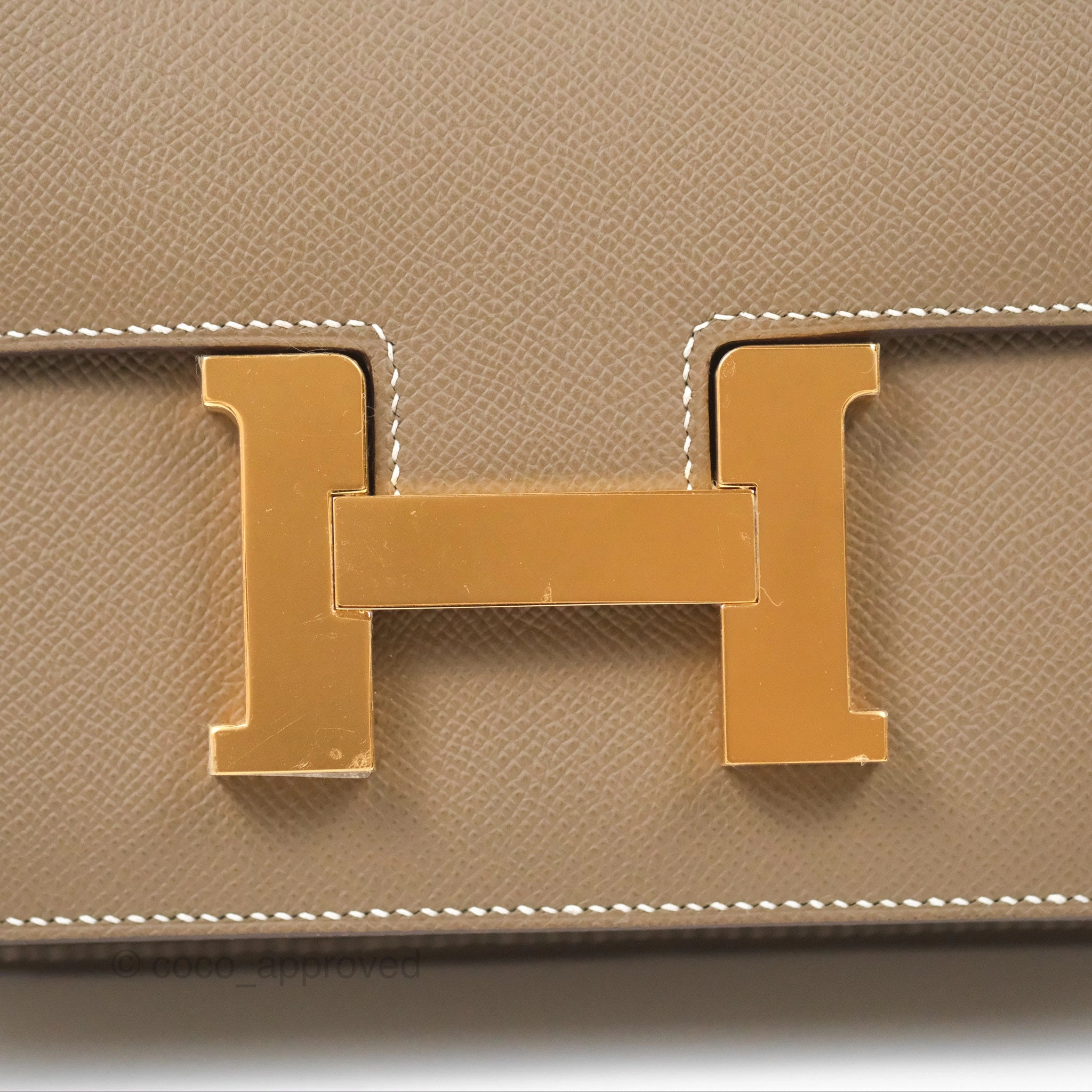 Herms Constance 24 with Mirror Etoupe Epsom Gold Hardware