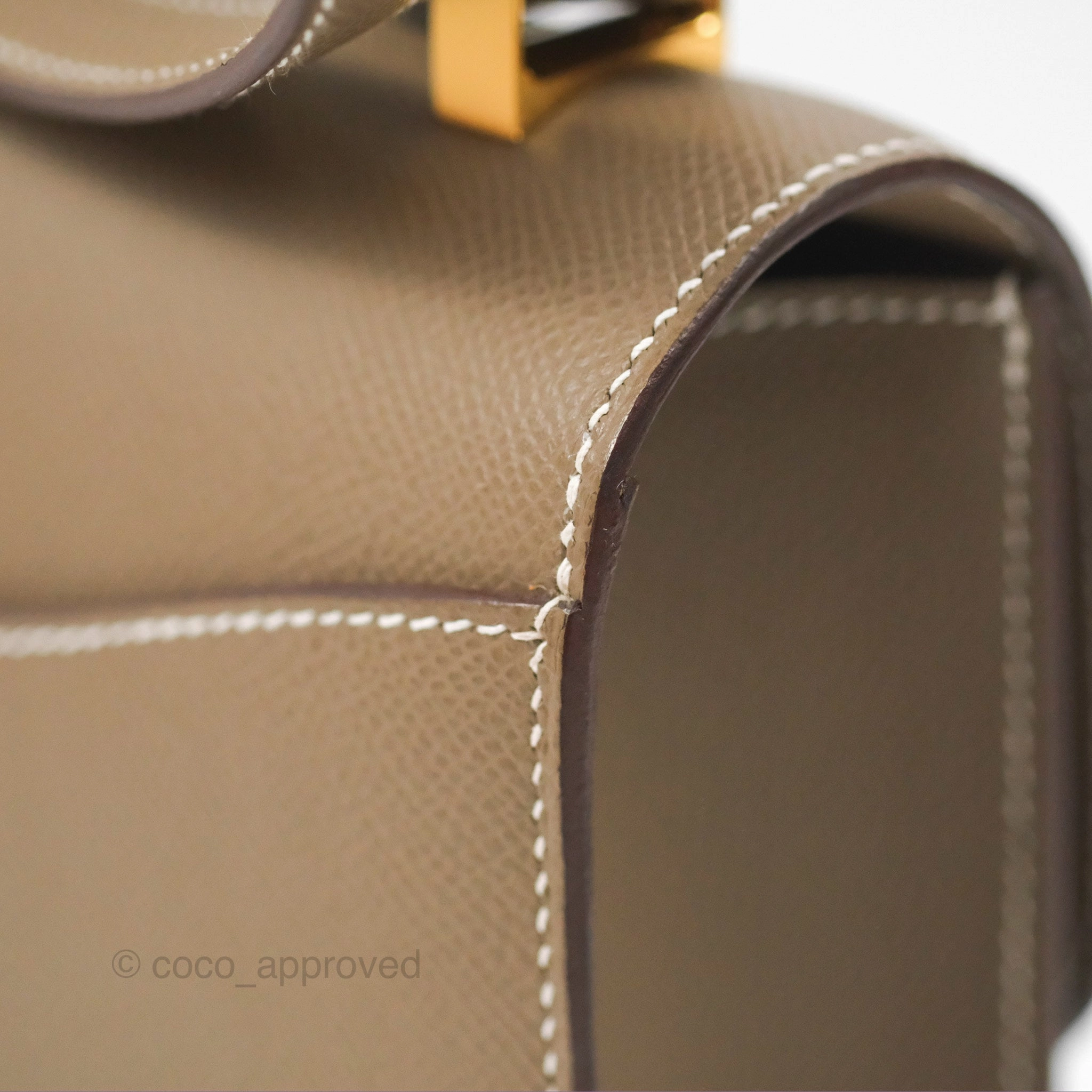 Herms Constance 24 with Mirror Etoupe Epsom Gold Hardware