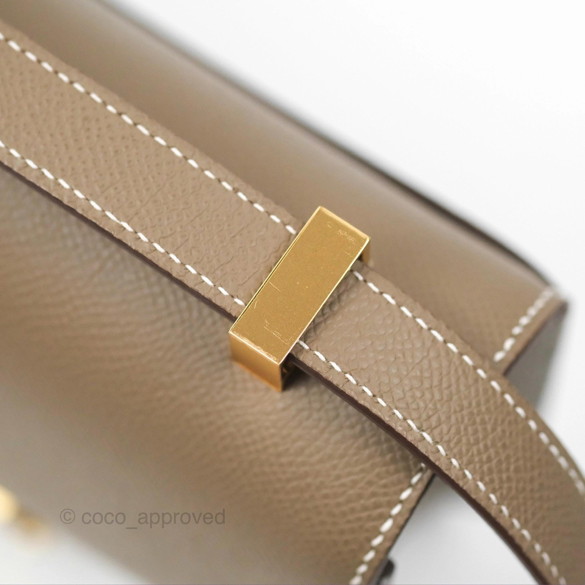 Herms Constance 24 with Mirror Etoupe Epsom Gold Hardware