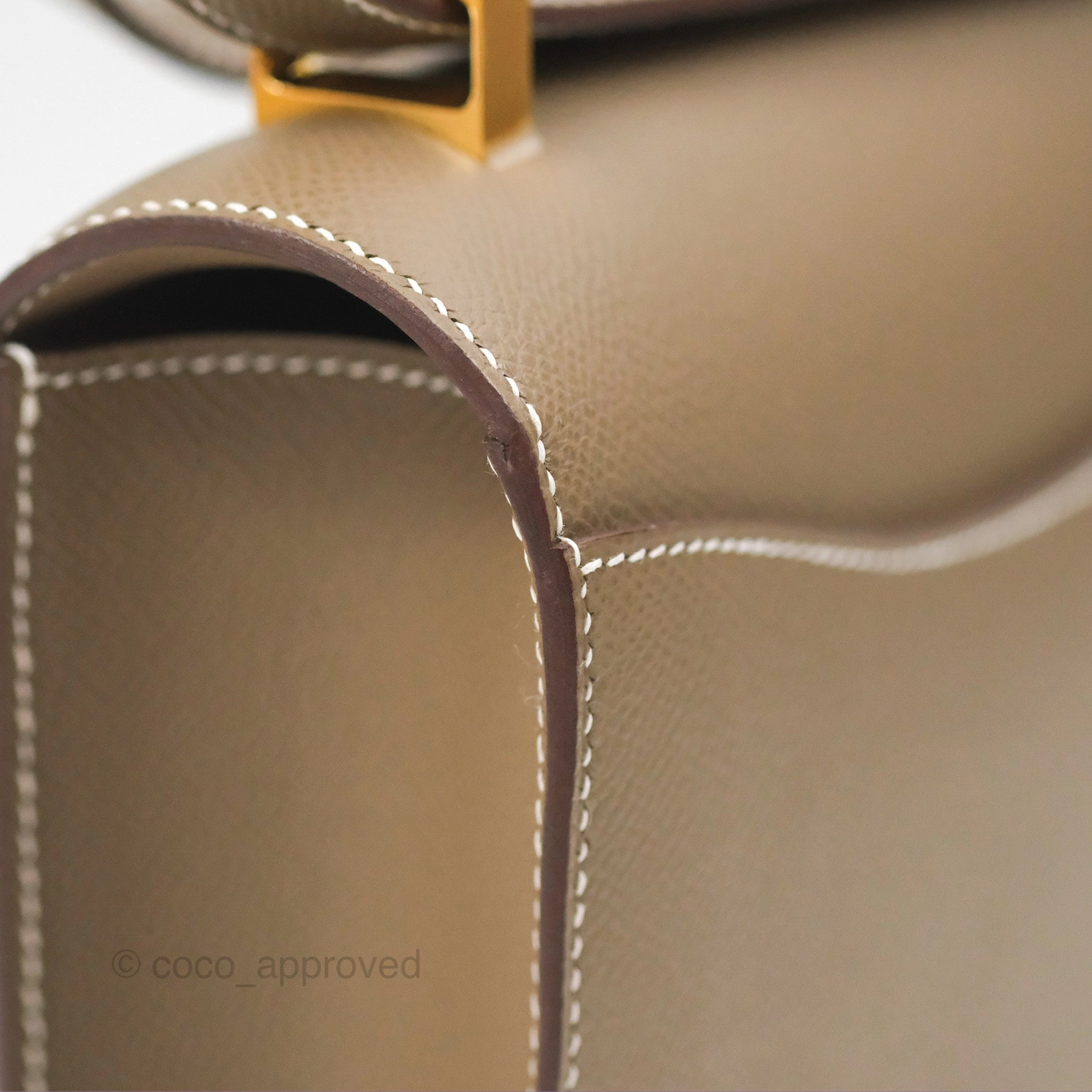 Herms Constance 24 with Mirror Etoupe Epsom Gold Hardware