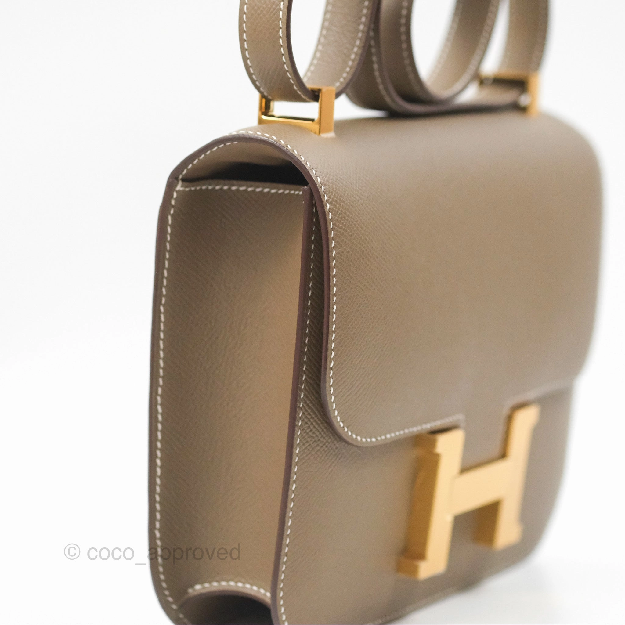 Herms Constance 24 with Mirror Etoupe Epsom Gold Hardware