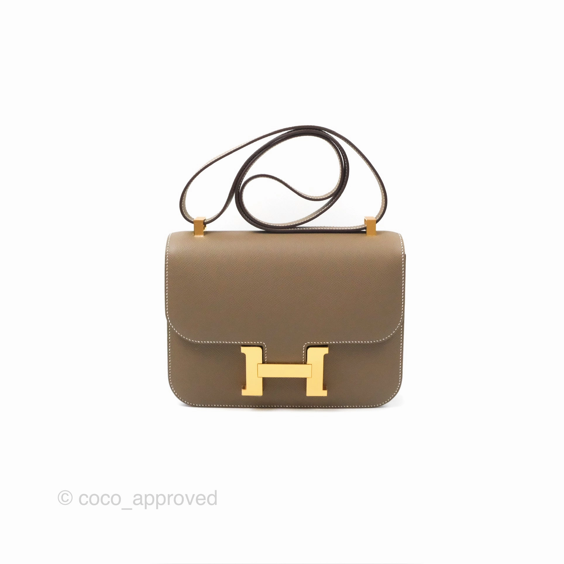 Herms Constance 24 with Mirror Etoupe Epsom Gold Hardware