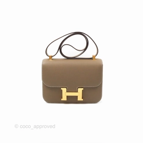 Herms Constance 24 with Mirror Etoupe Epsom Gold Hardware