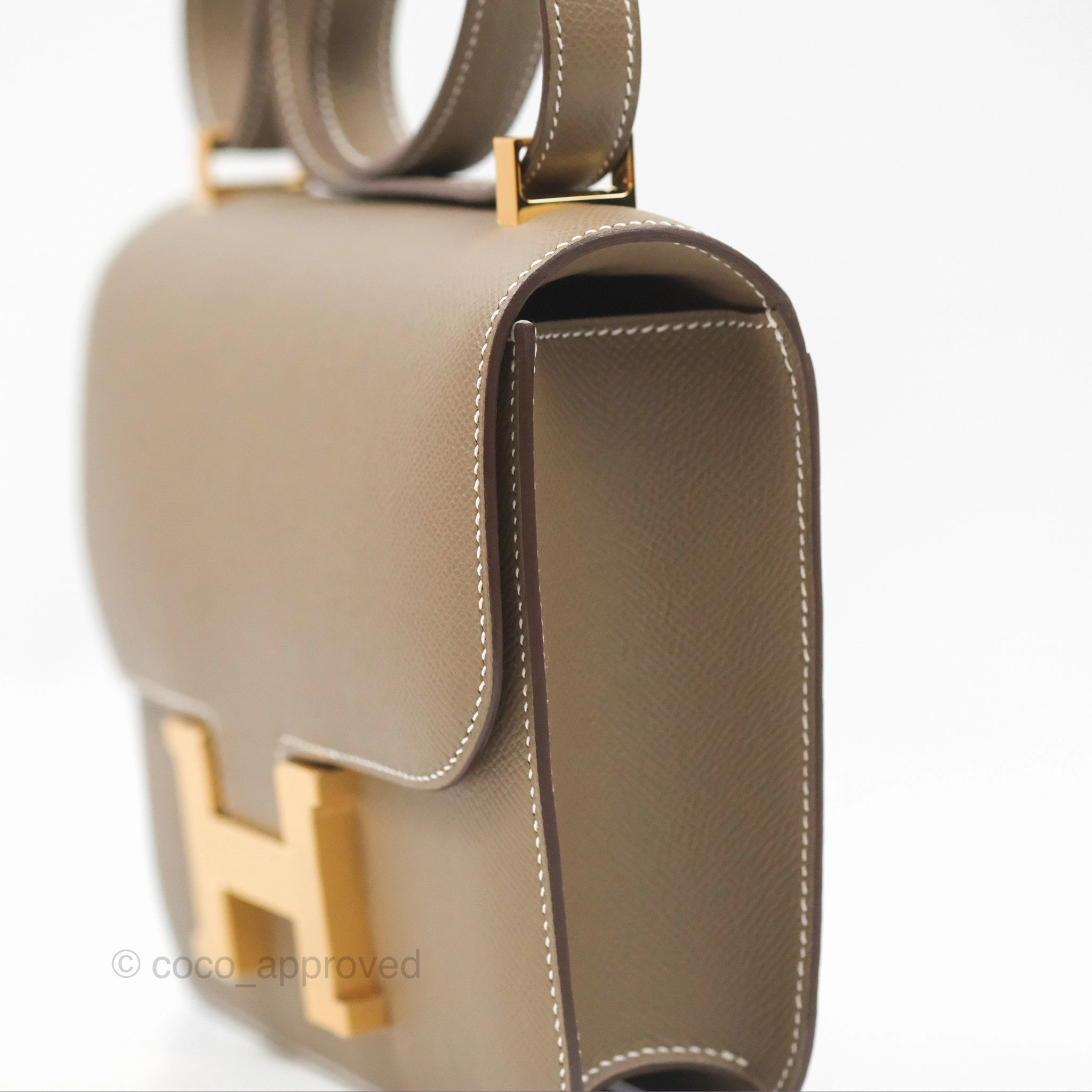 Herms Constance 24 with Mirror Etoupe Epsom Gold Hardware