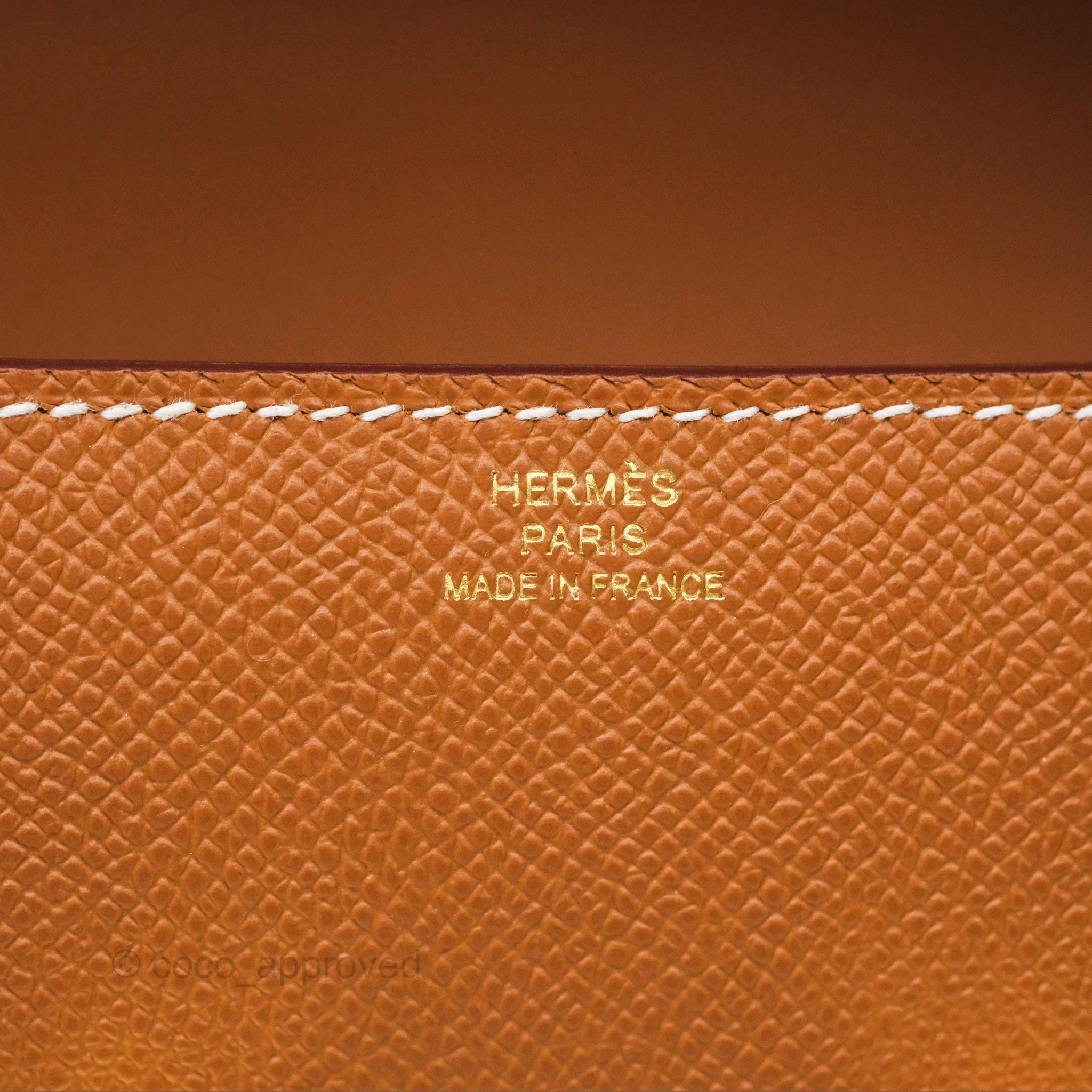 Herms Constance Elan Gold Epsom Gold Hardware