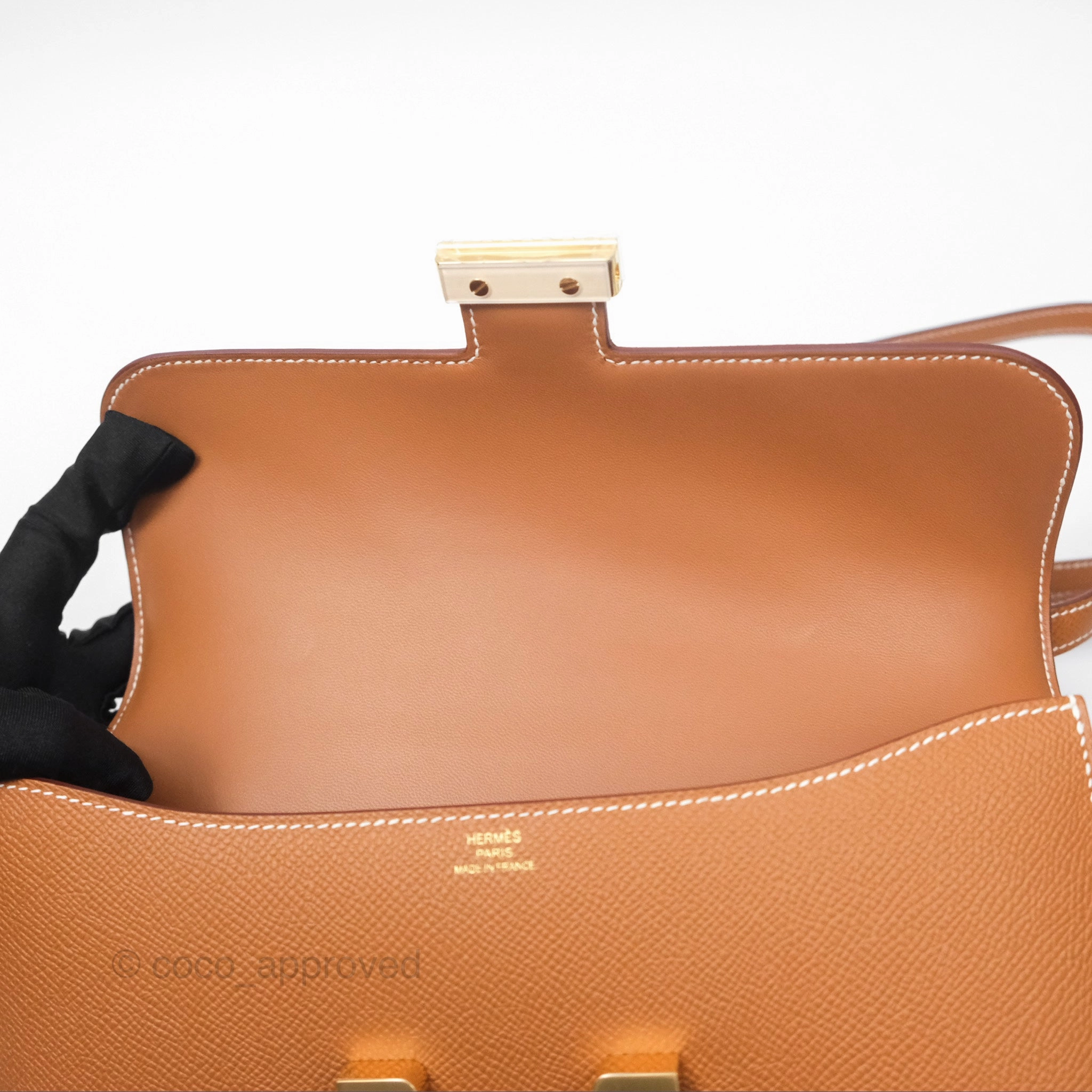 Herms Constance Elan Gold Epsom Gold Hardware