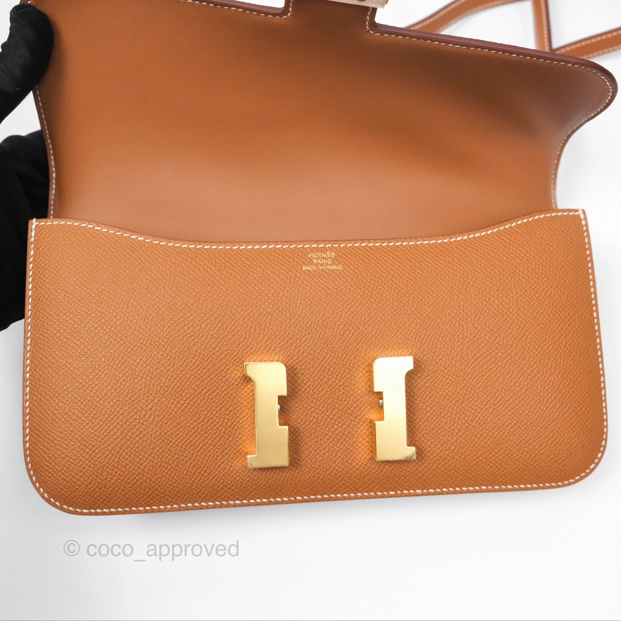 Herms Constance Elan Gold Epsom Gold Hardware