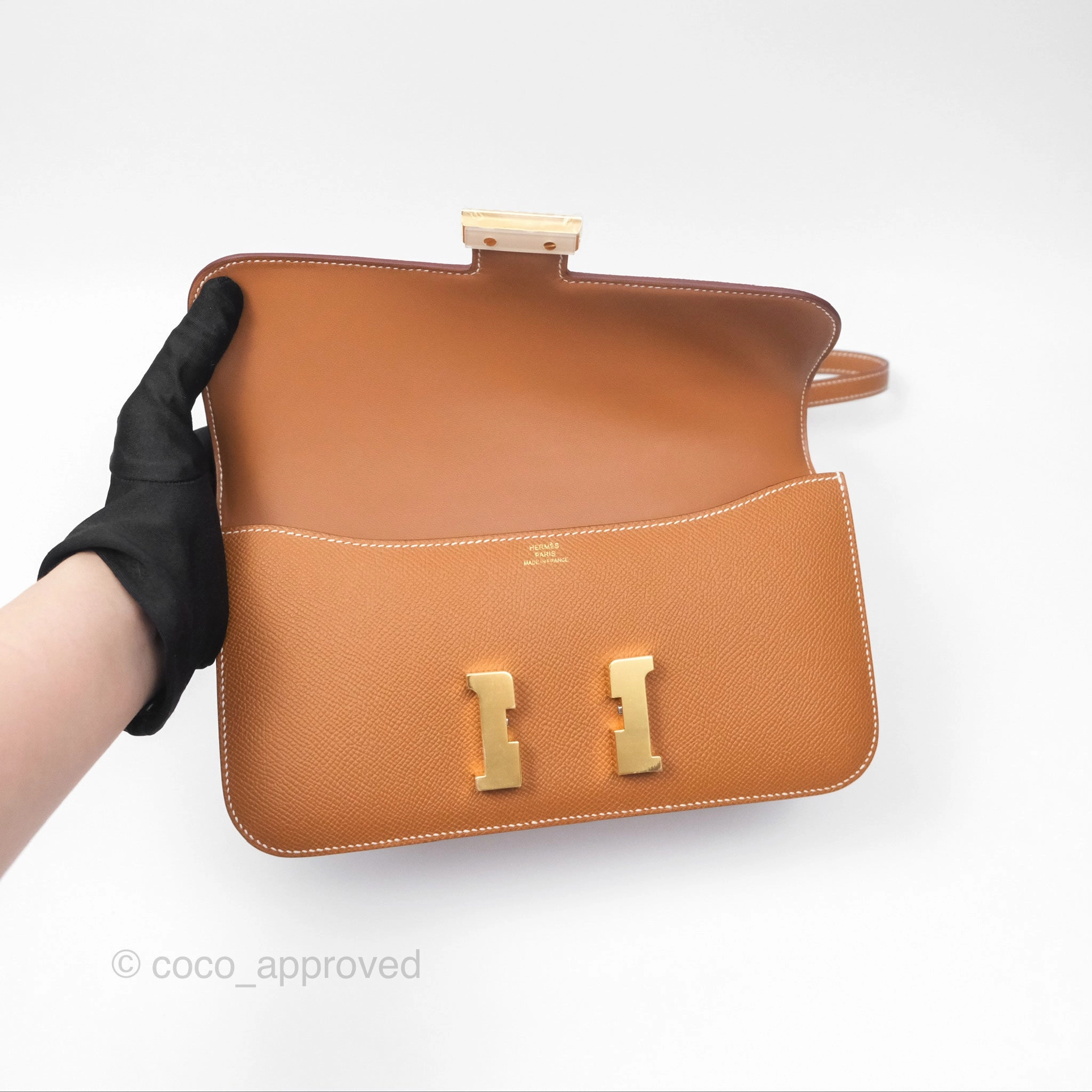 Herms Constance Elan Gold Epsom Gold Hardware