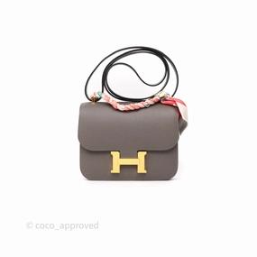 Herms Constance III Mini Veau Epsom 0L Gris Meyer Gold Hardware
