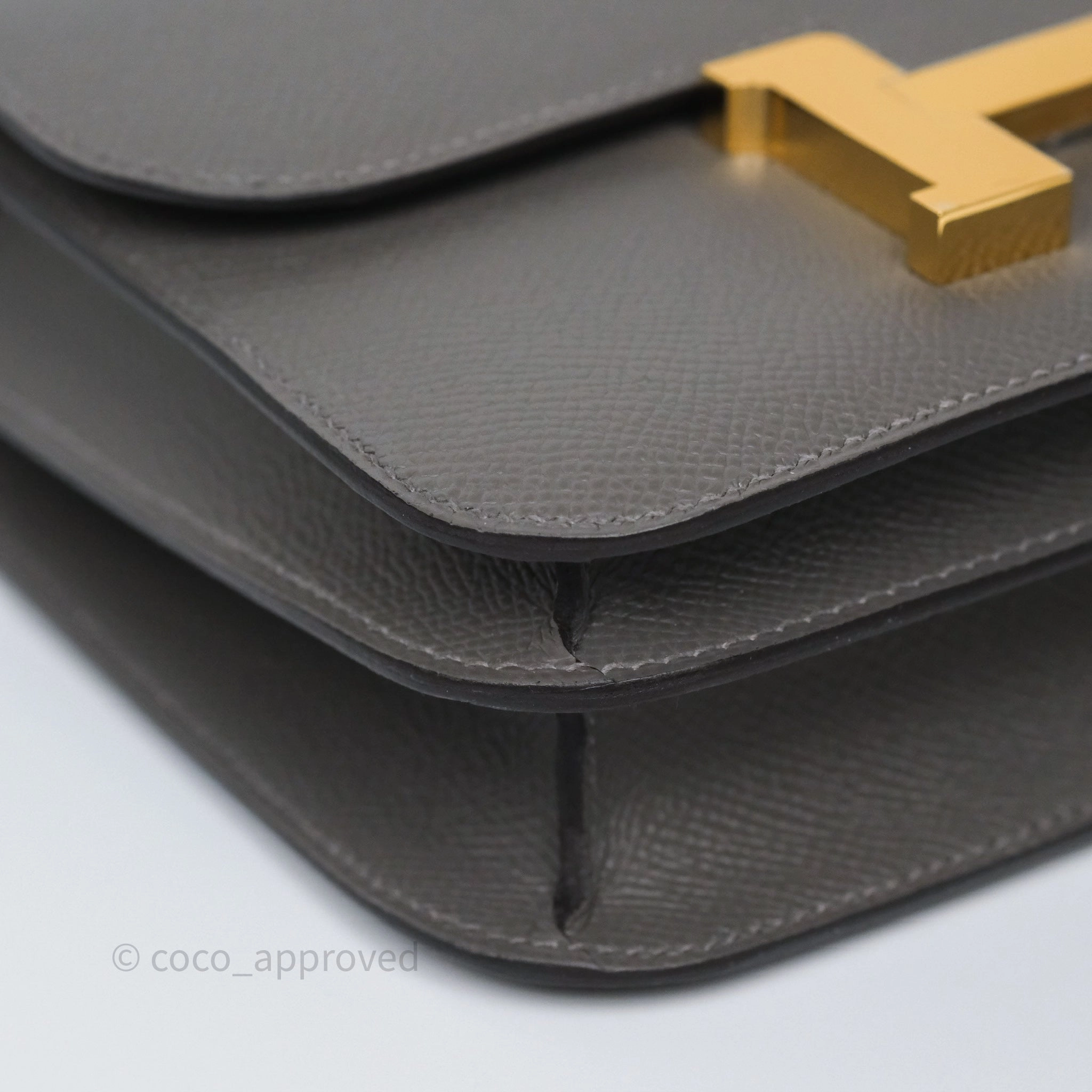 Herms Constance III Mini Veau Epsom 0L Gris Meyer Gold Hardware