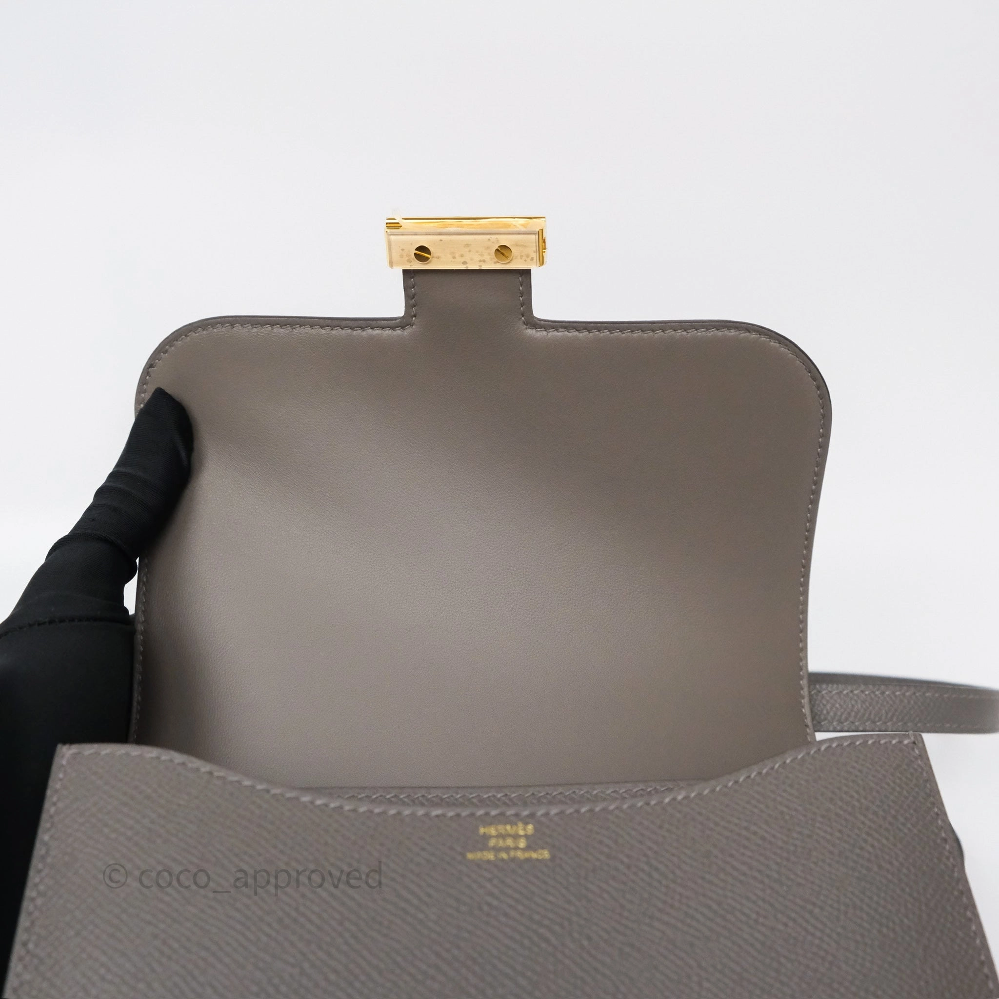 Herms Constance III Mini Veau Epsom 0L Gris Meyer Gold Hardware