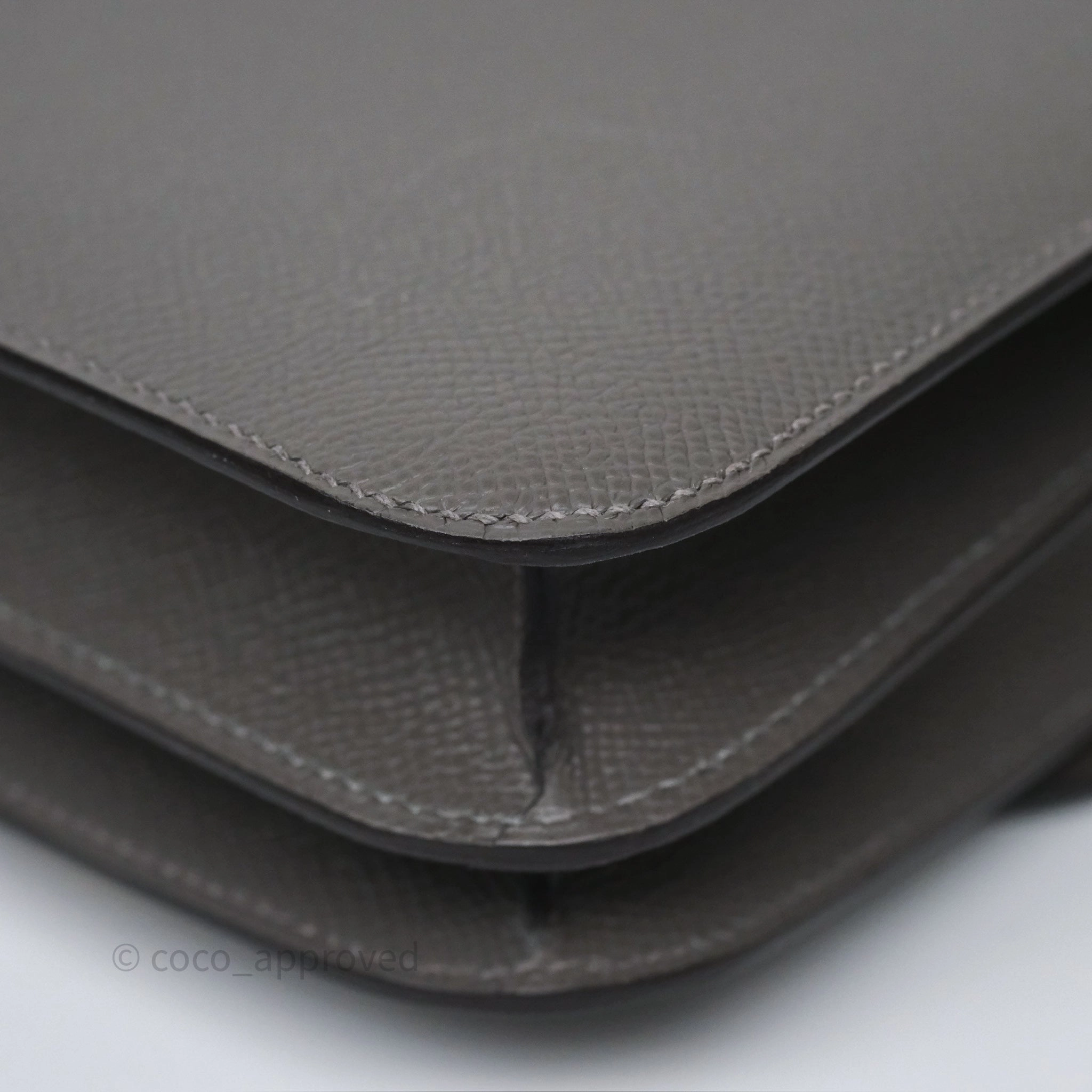 Herms Constance III Mini Veau Epsom 0L Gris Meyer Gold Hardware