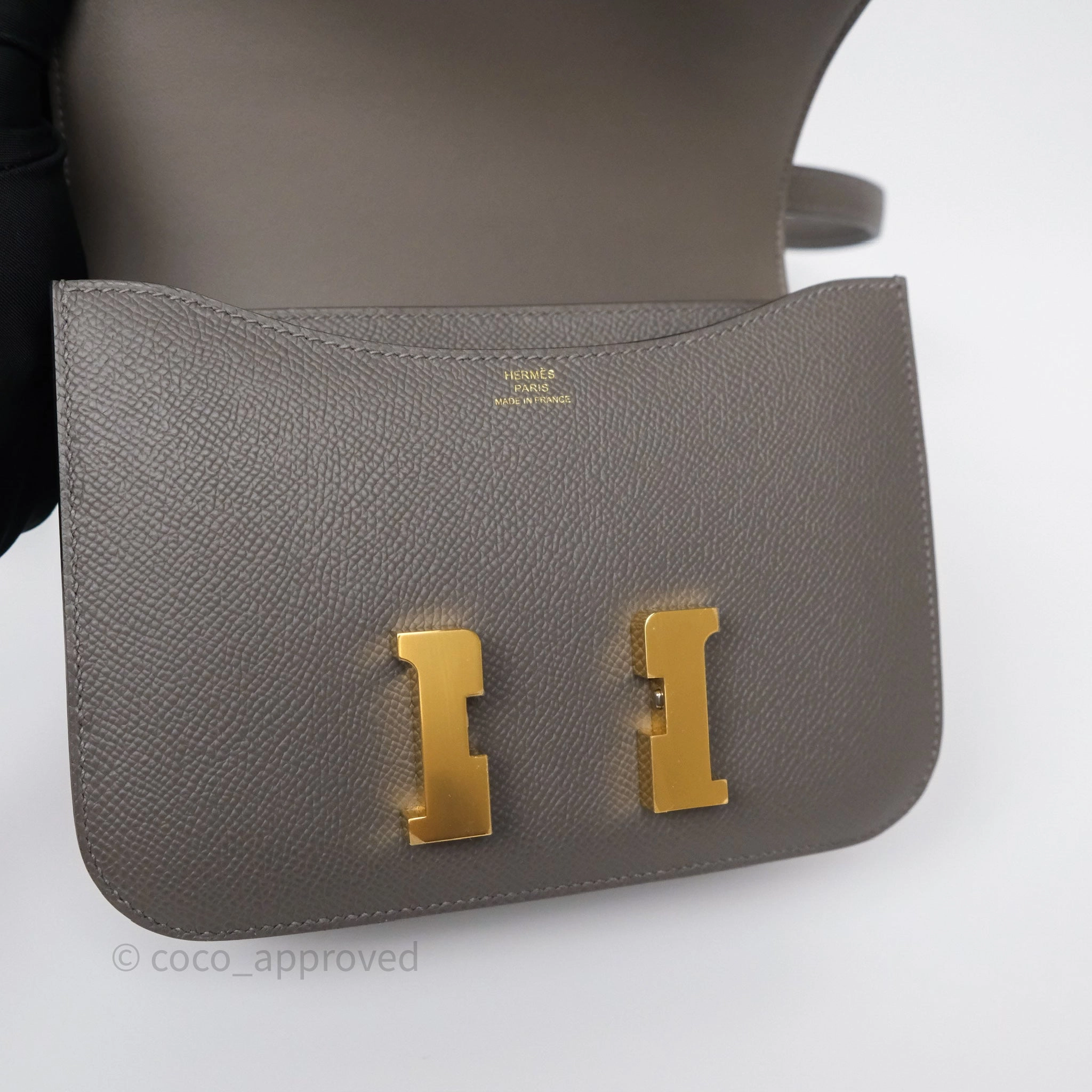 Herms Constance III Mini Veau Epsom 0L Gris Meyer Gold Hardware