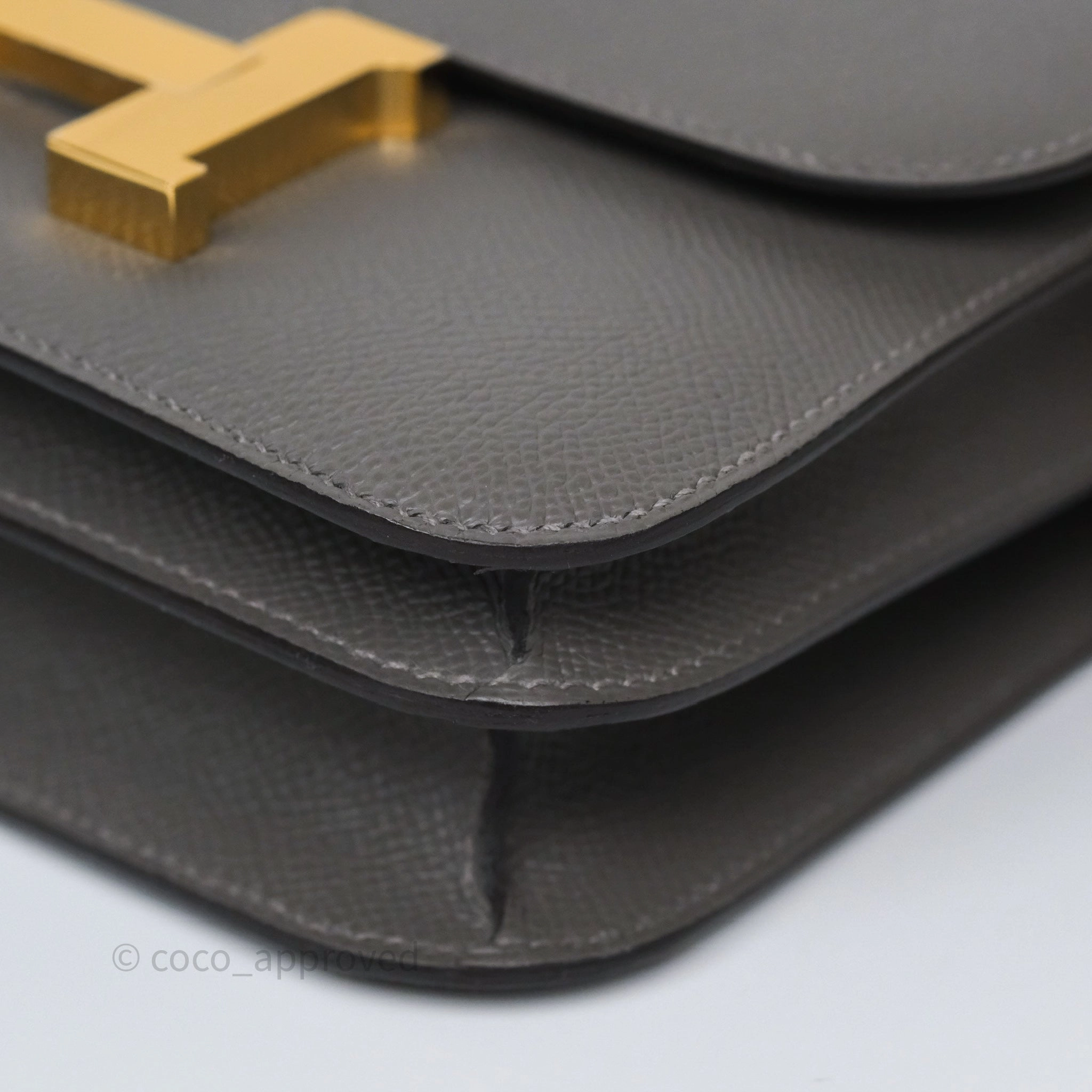 Herms Constance III Mini Veau Epsom 0L Gris Meyer Gold Hardware