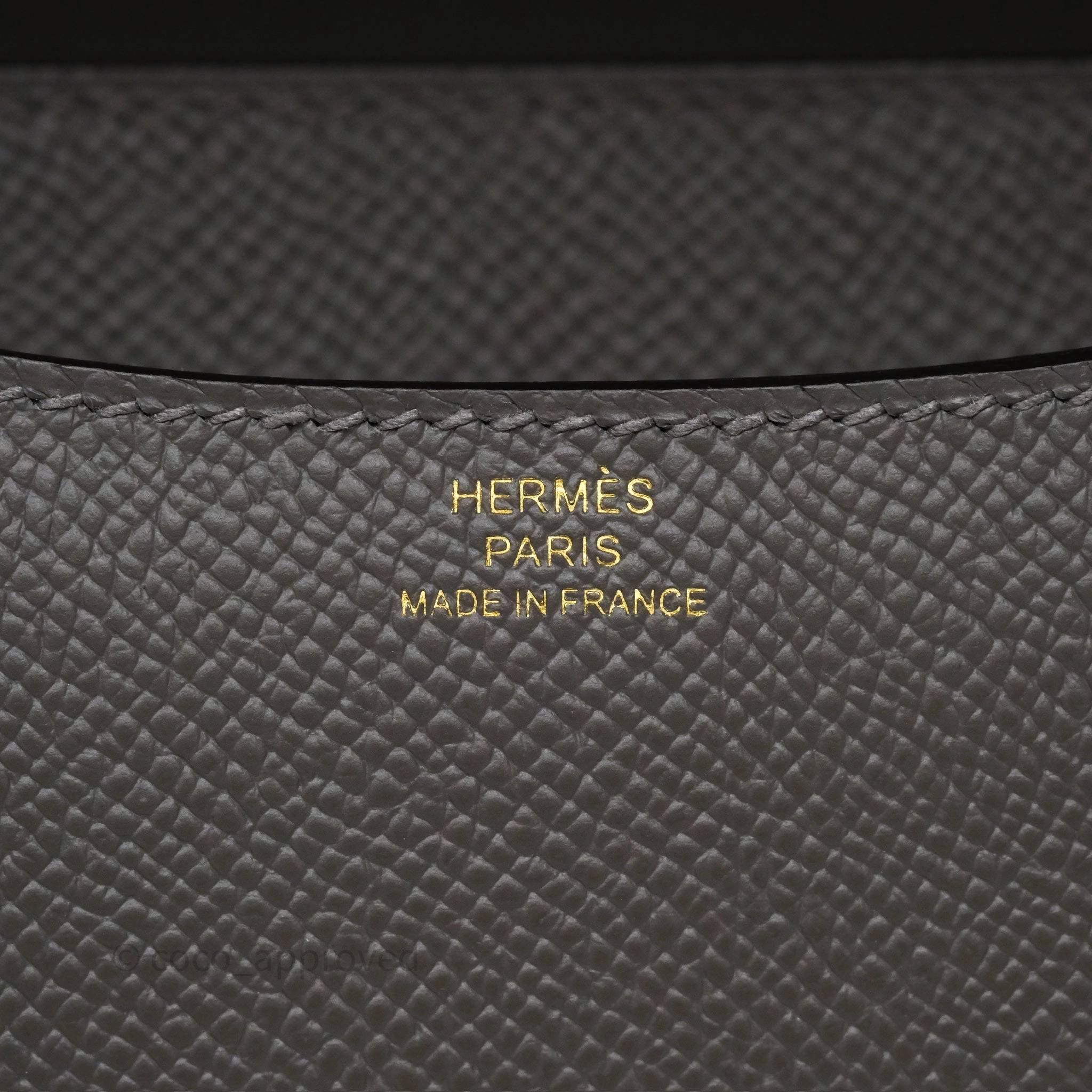 Herms Constance III Mini Veau Epsom 0L Gris Meyer Gold Hardware