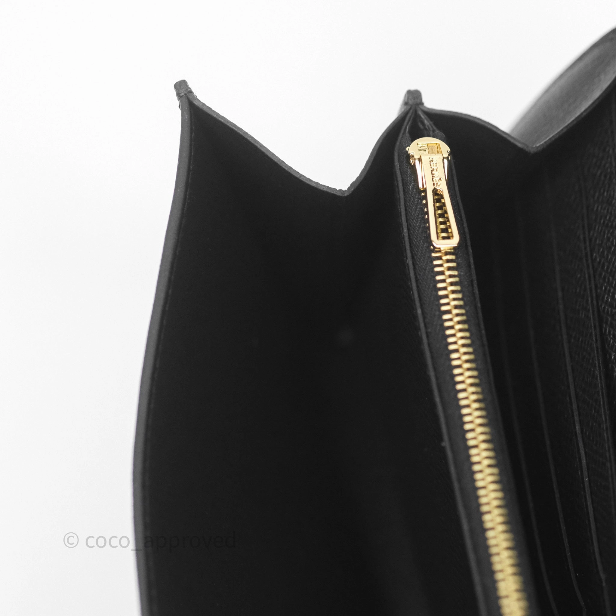 Herms Constance Long To Go Wallet Black Noir 89 Epsom Gold Hardware