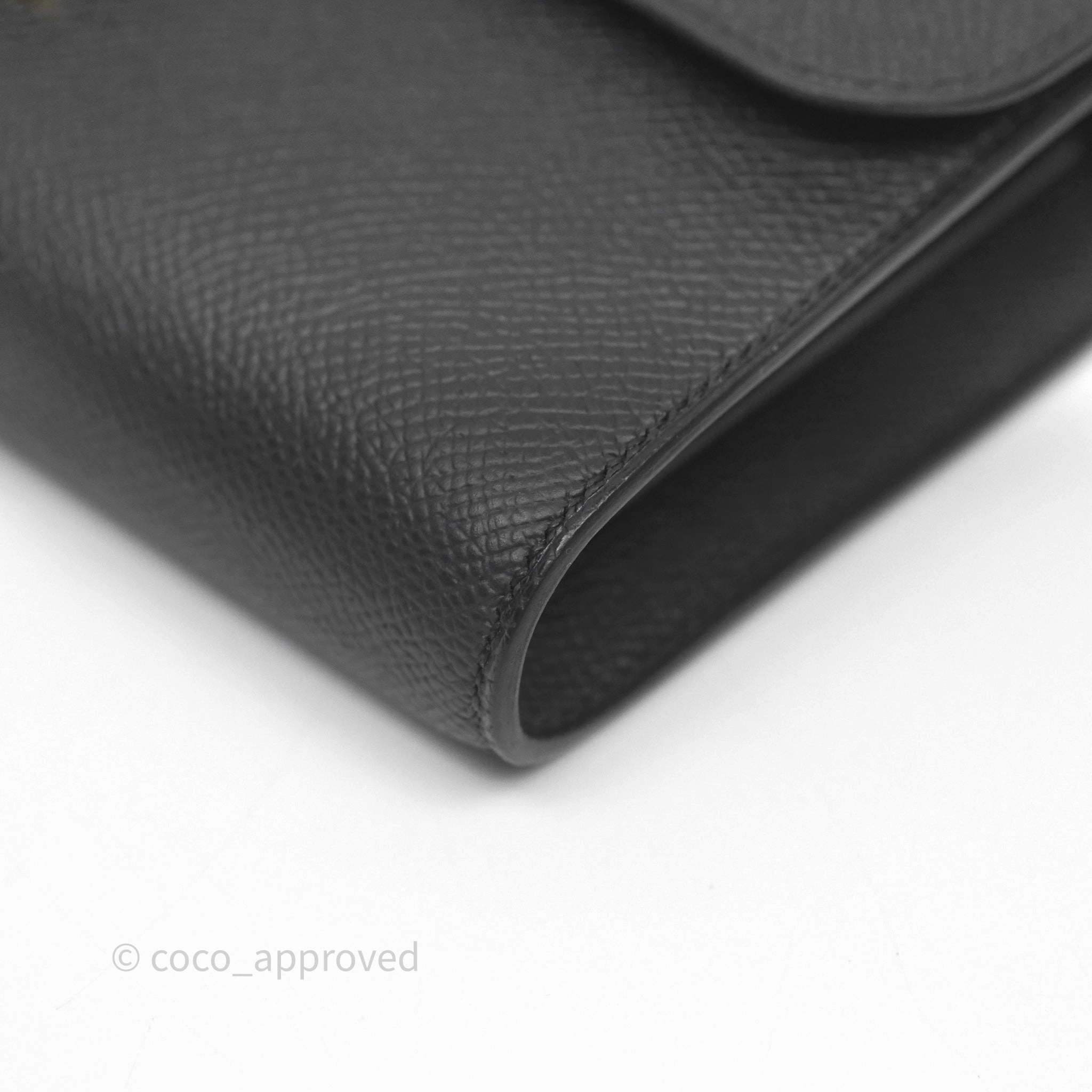Herms Constance Long To Go Wallet Black Noir 89 Epsom Gold Hardware