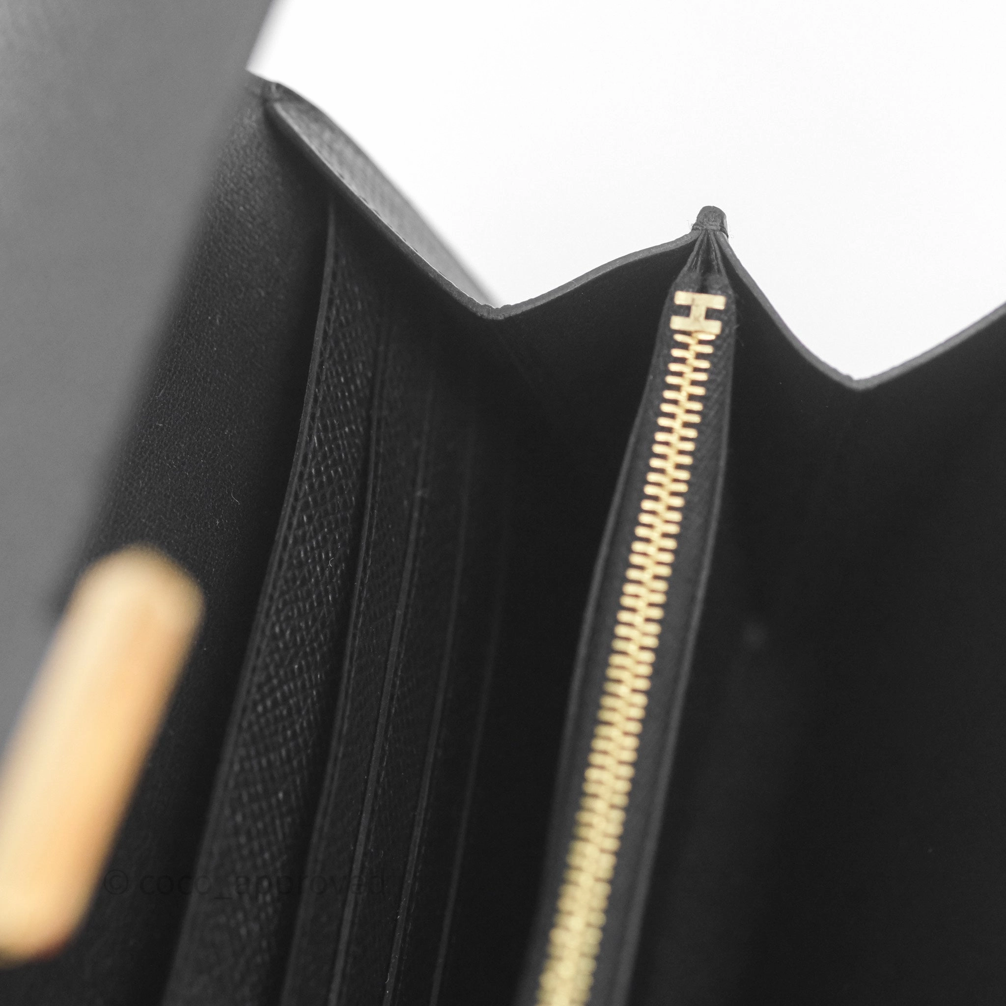 Herms Constance Long To Go Wallet Black Noir 89 Epsom Gold Hardware