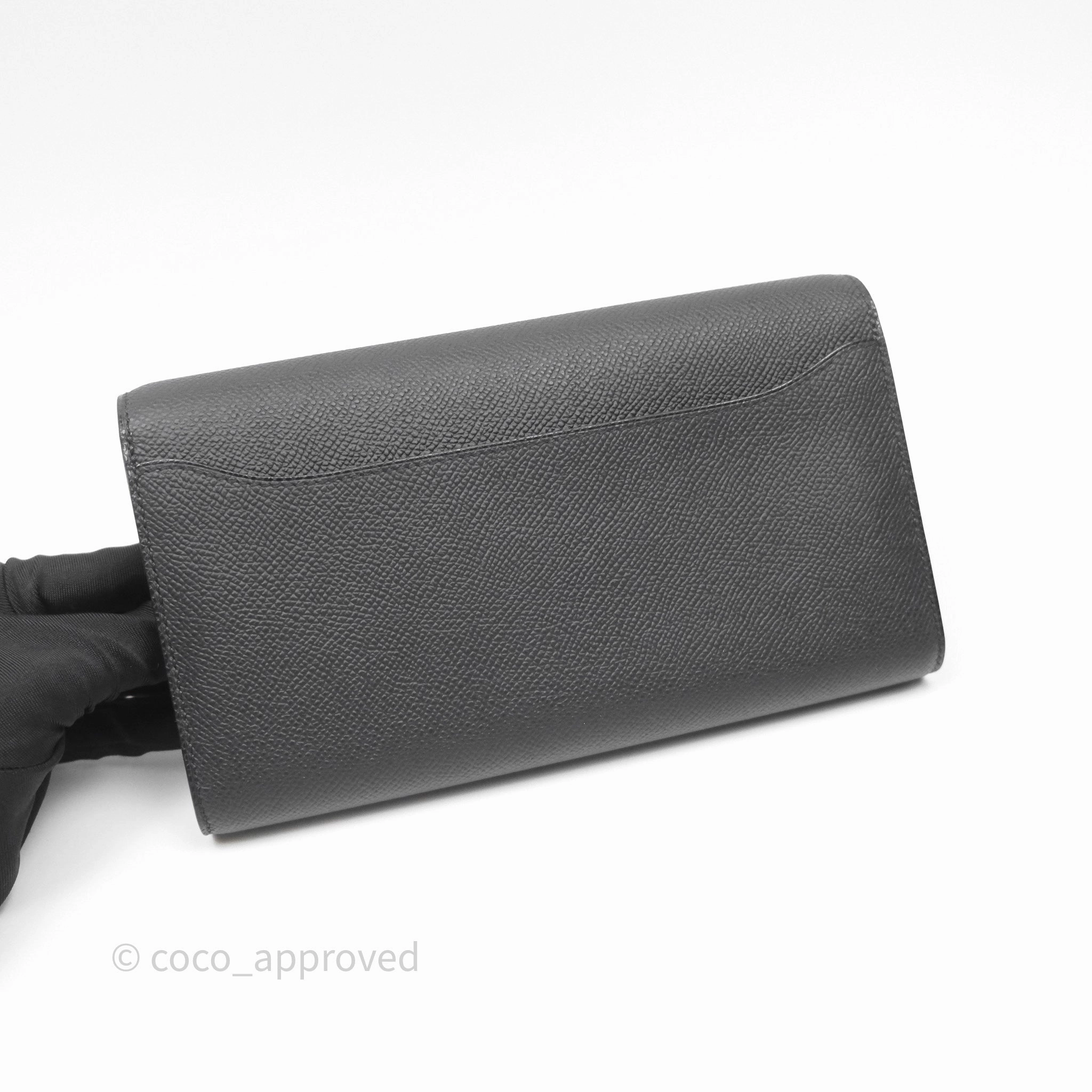 Herms Constance Long To Go Wallet Black Noir 89 Epsom Gold Hardware
