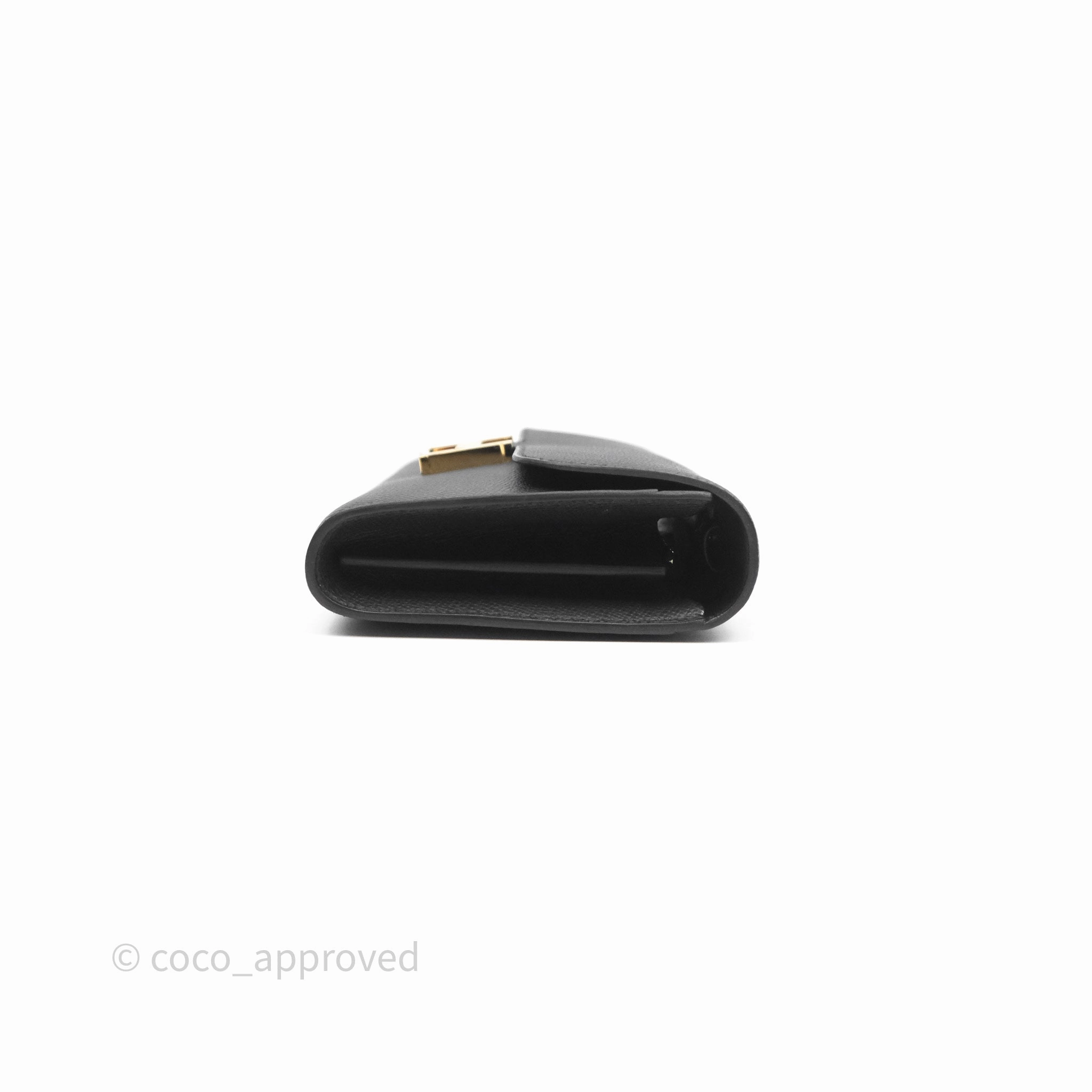 Herms Constance Long To Go Wallet Black Noir 89 Epsom Gold Hardware