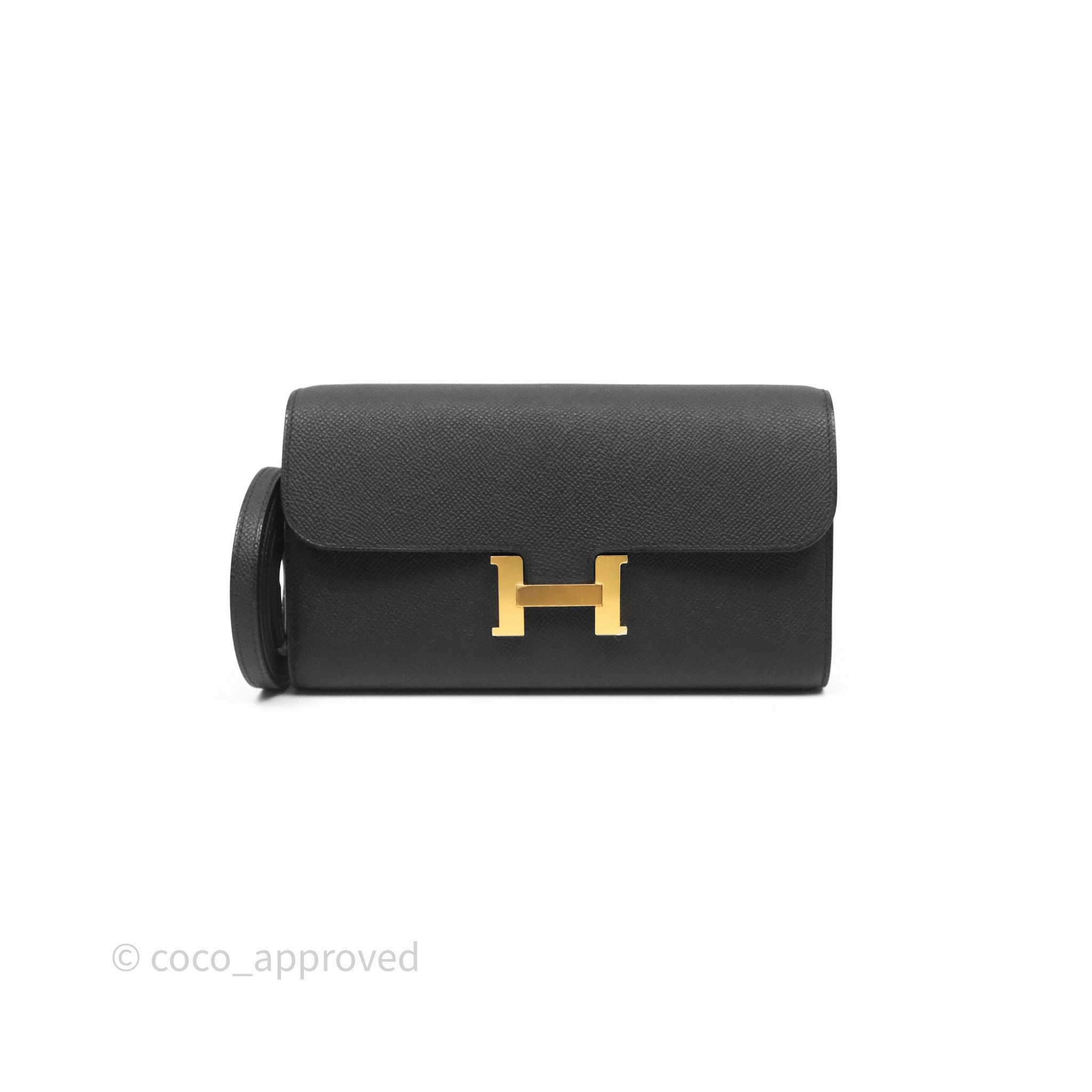 Herms Constance Long To Go Wallet Black Noir 89 Epsom Gold Hardware