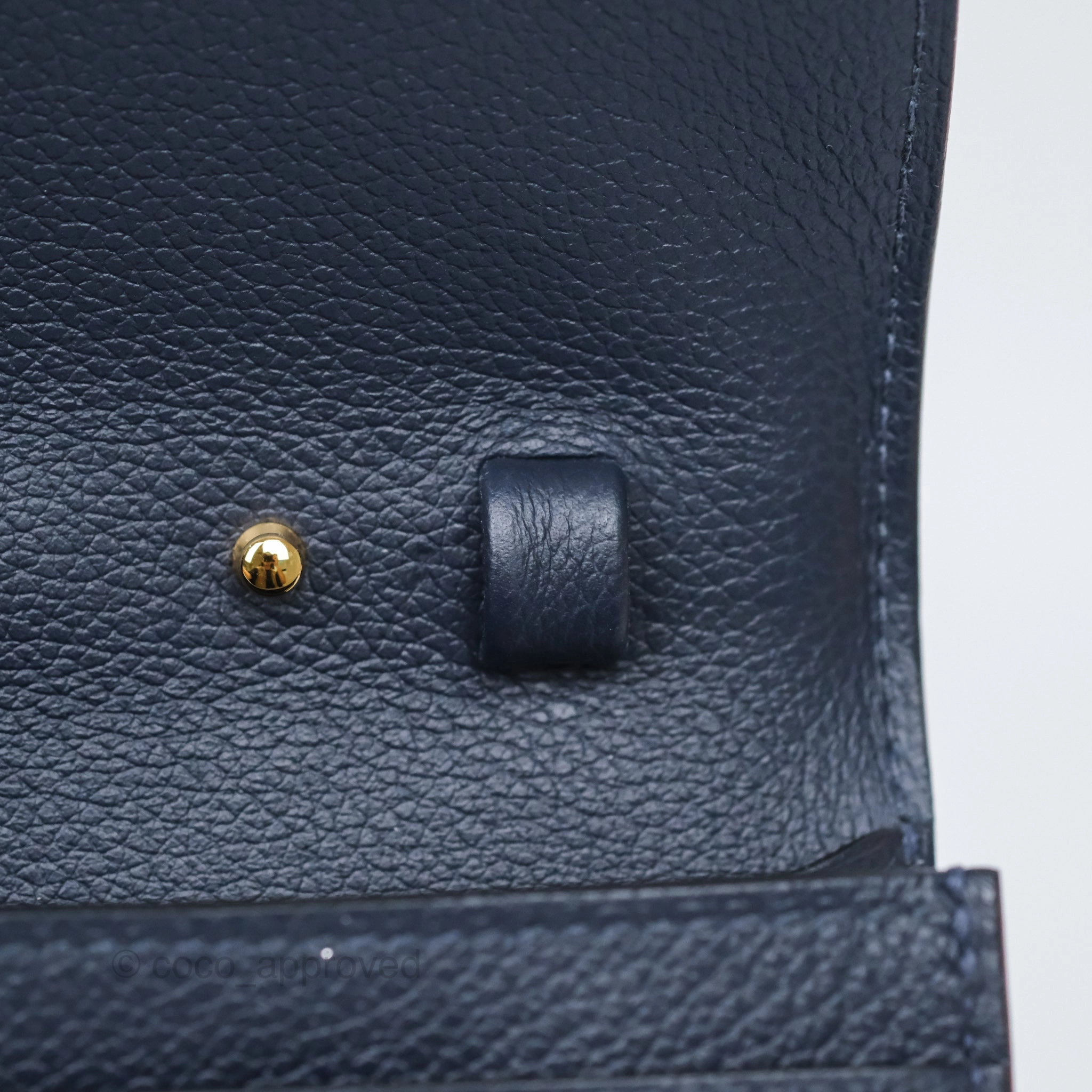 Herms Constance Long To Go Wallet Blue Nuit 2Z Evercolor Gold Hardware