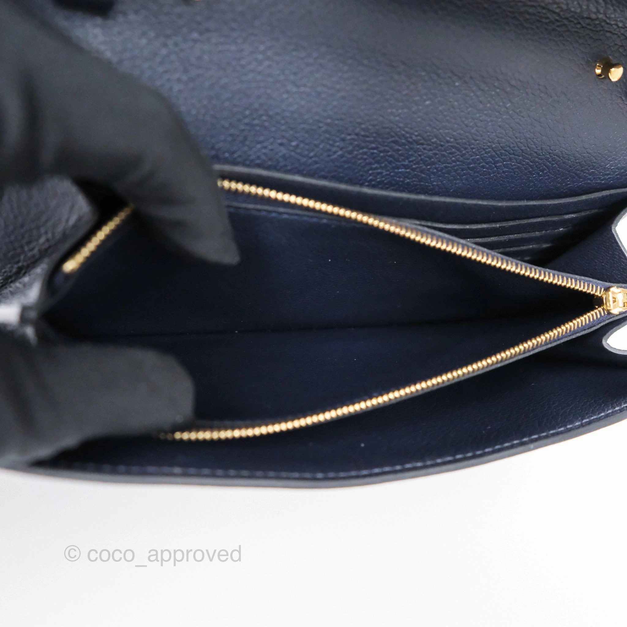 Herms Constance Long To Go Wallet Blue Nuit 2Z Evercolor Gold Hardware