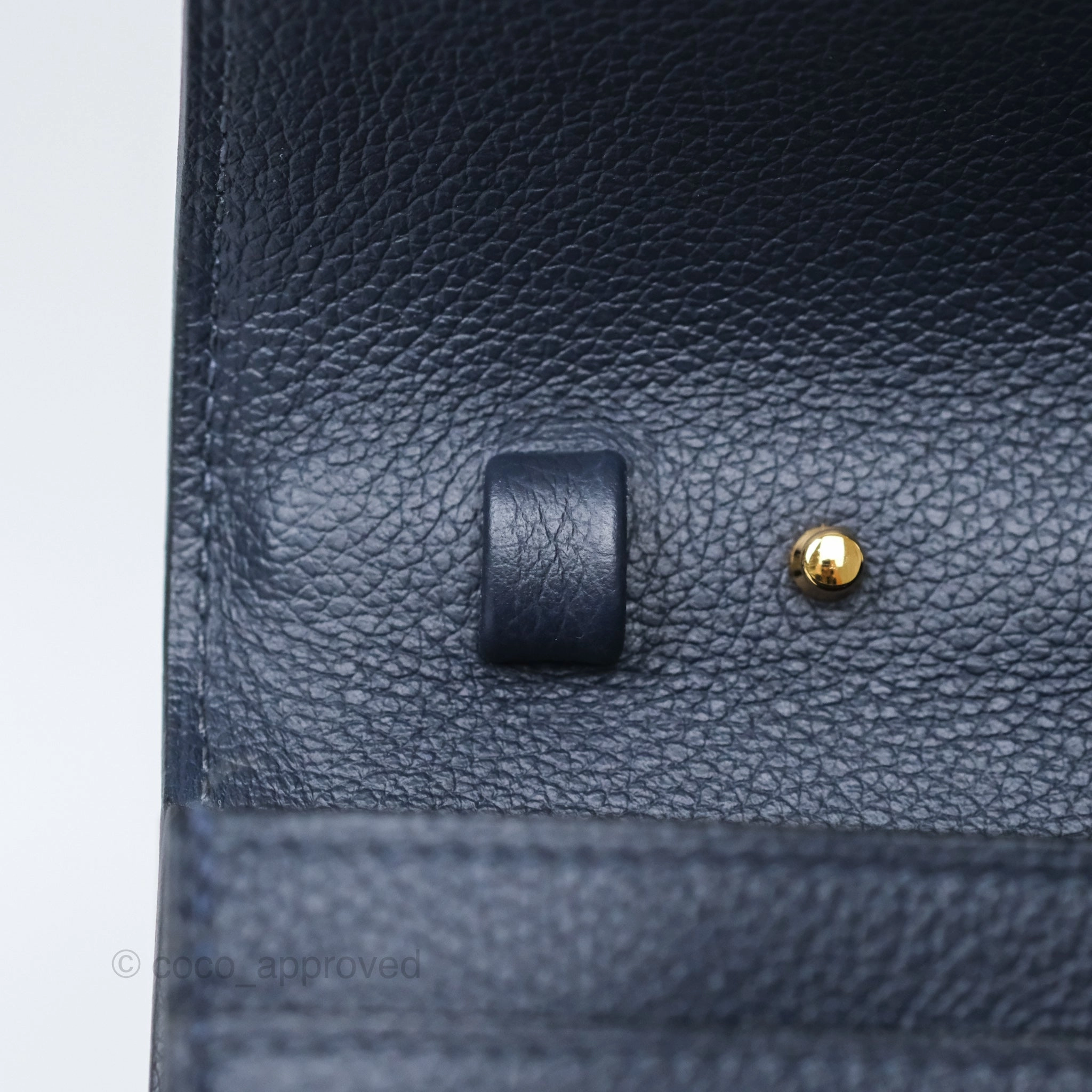 Herms Constance Long To Go Wallet Blue Nuit 2Z Evercolor Gold Hardware