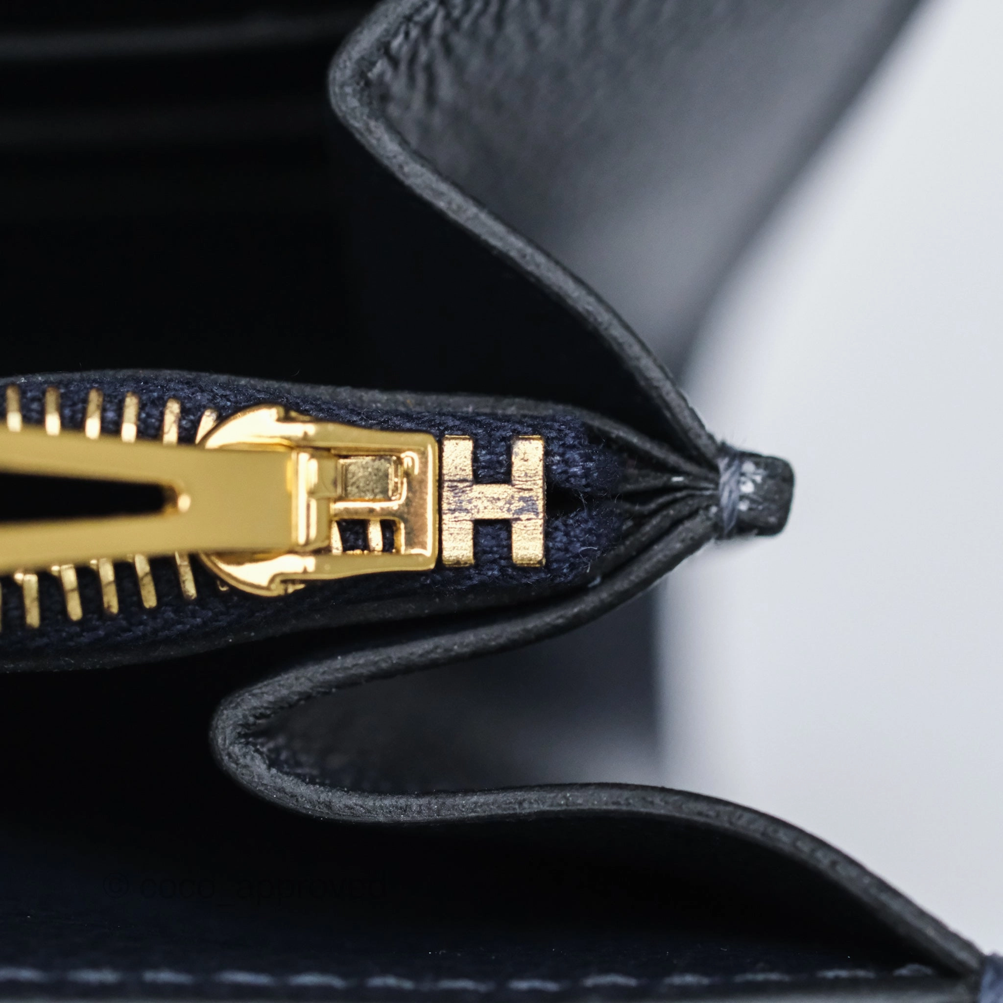 Herms Constance Long To Go Wallet Blue Nuit 2Z Evercolor Gold Hardware